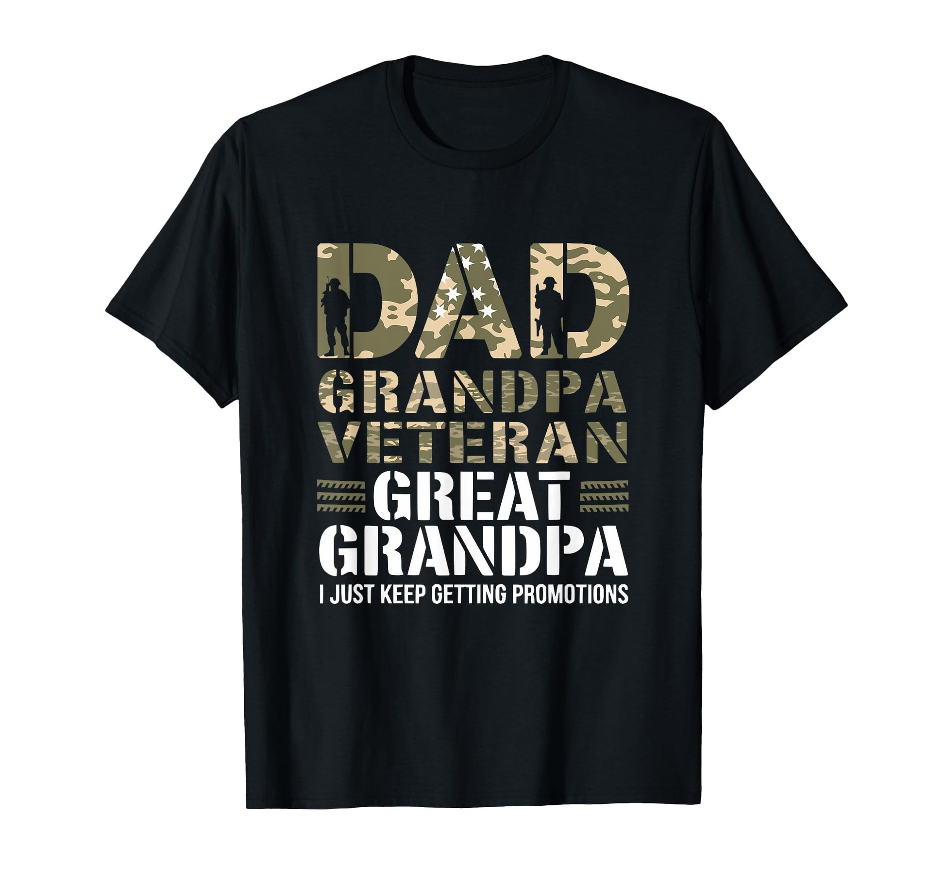 Dad Grandpa Veteran Great Grandpa T-Shirt - Fun Novelty Design for Adults - T-Shirt, Sweatshirt, Hoodie