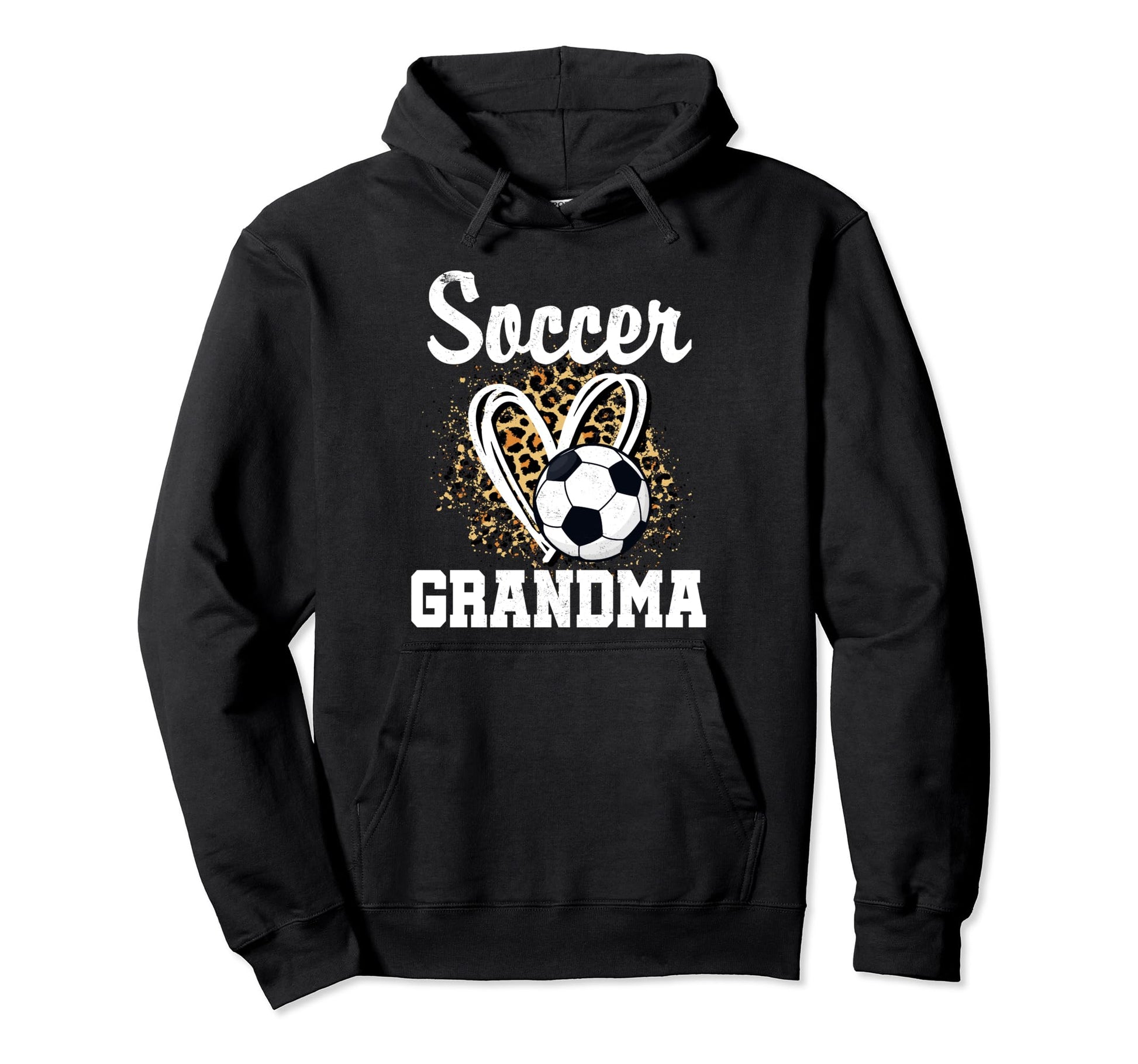 Soccer Grandma Leopard Heart Matching Hoodie - Unique Graphic Unisex - T-Shirt, Sweatshirt, Hoodie