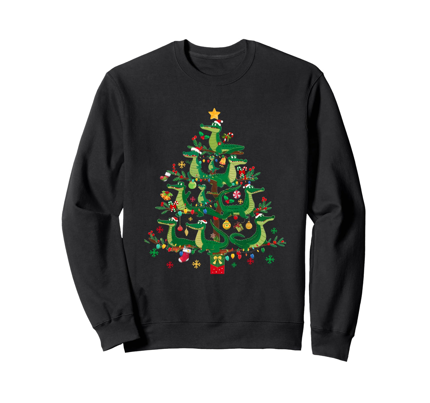 Alligator Lover Matching Santa Sweatshirt - Casual Everyday Wear Men Women - T-Shirt, Sweatshirt, Hoodie