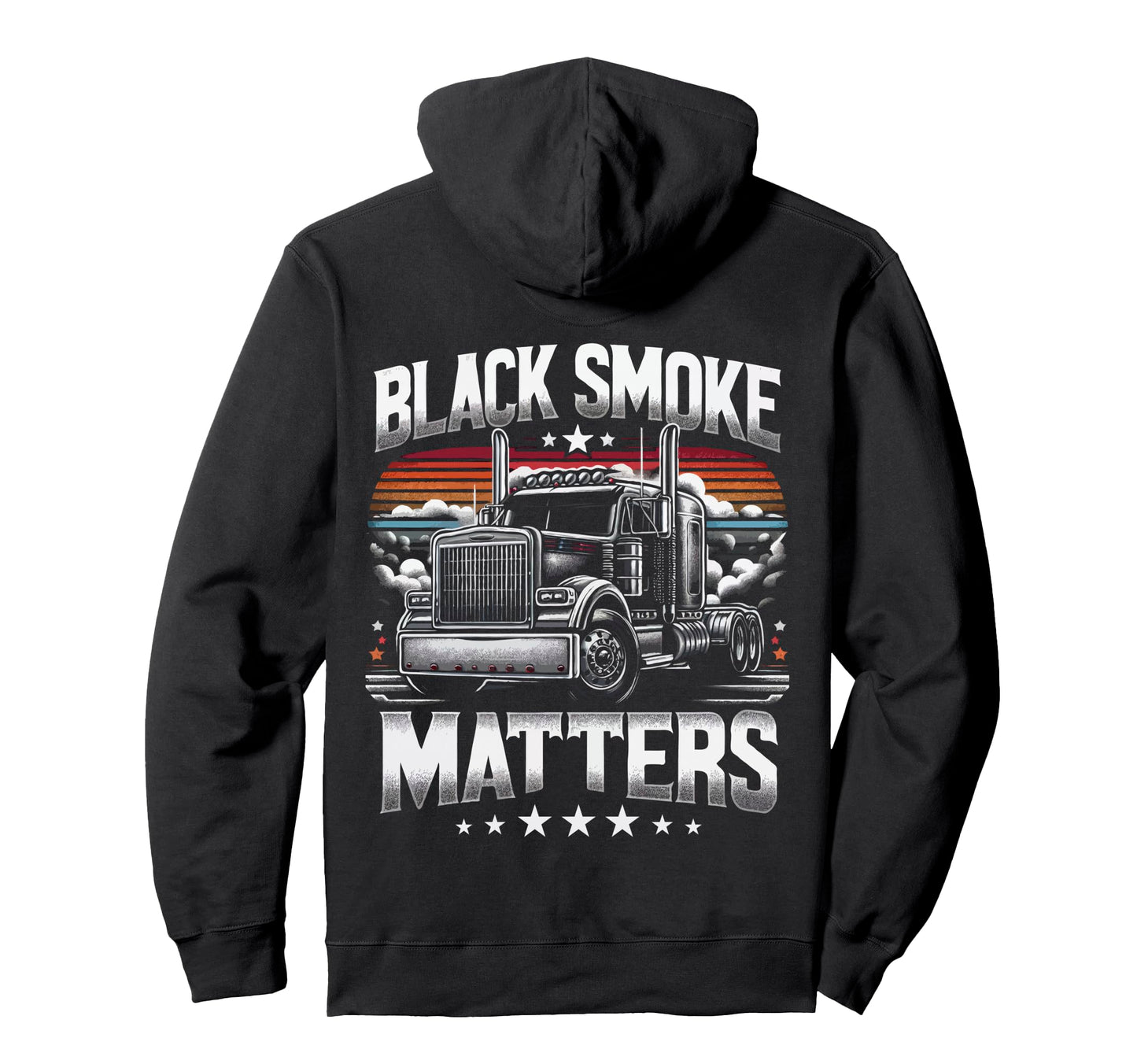 Truck Driver Black Dad Smoke Hoodie - Casual Everyday Wear for Adults - T-Shirt, Sweatshirt, Hoodie