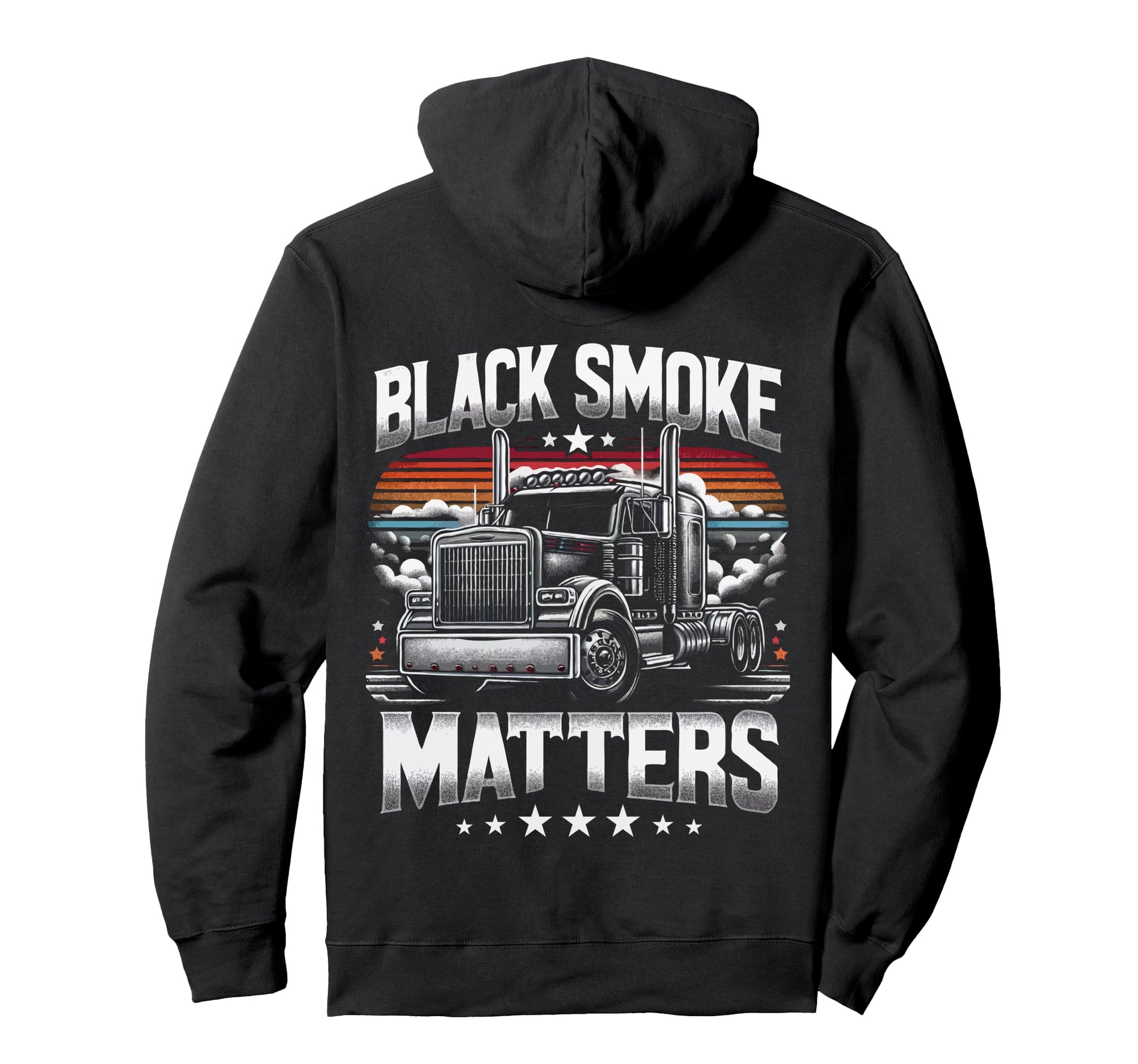 Truck Driver Black Dad Smoke Hoodie - Casual Everyday Wear for Adults - T-Shirt, Sweatshirt, Hoodie