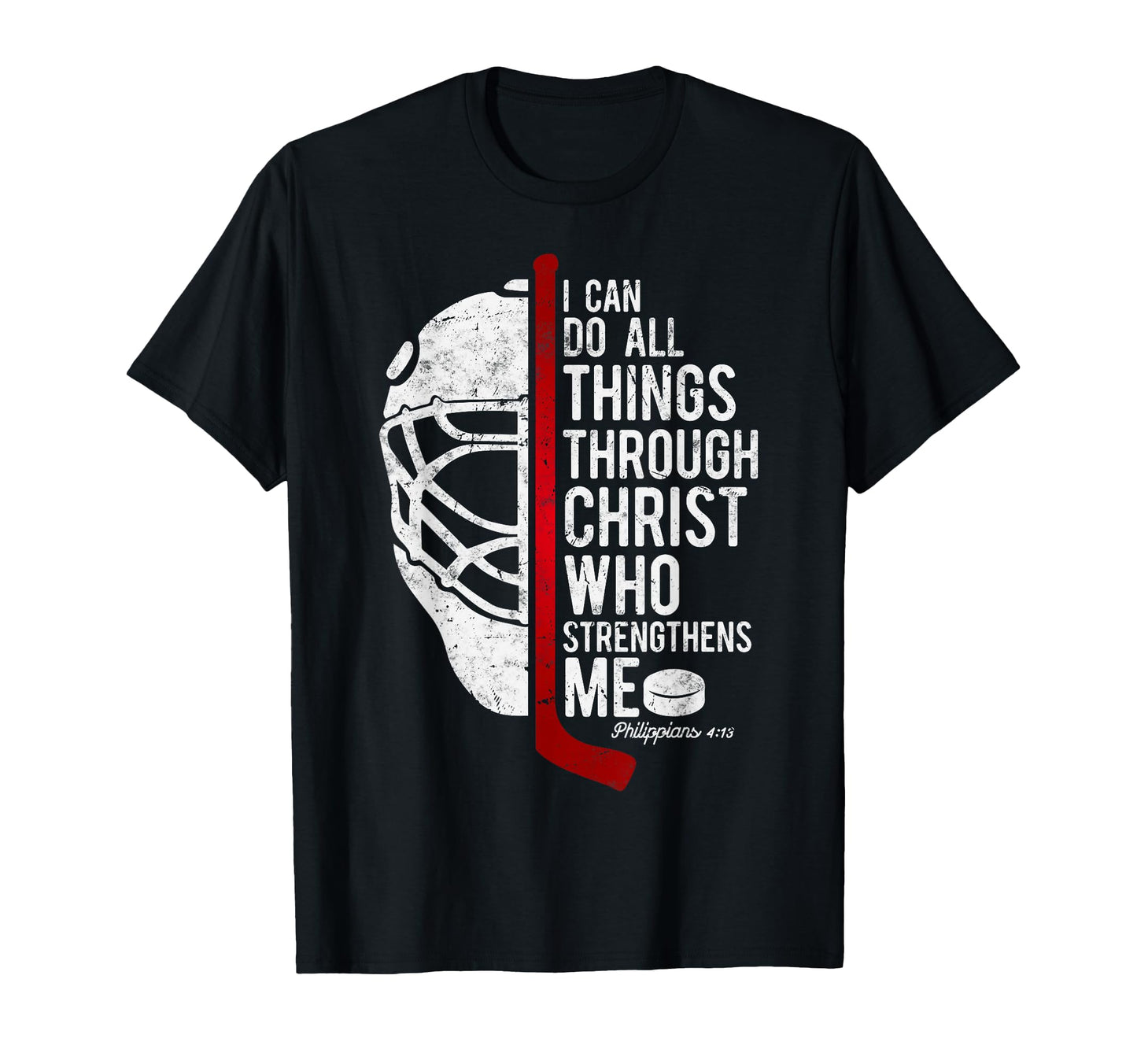 Christian Hockey Bible Verse Philippians T-Shirt - Custom Art Print Unisex - T-Shirt, Sweatshirt, Hoodie