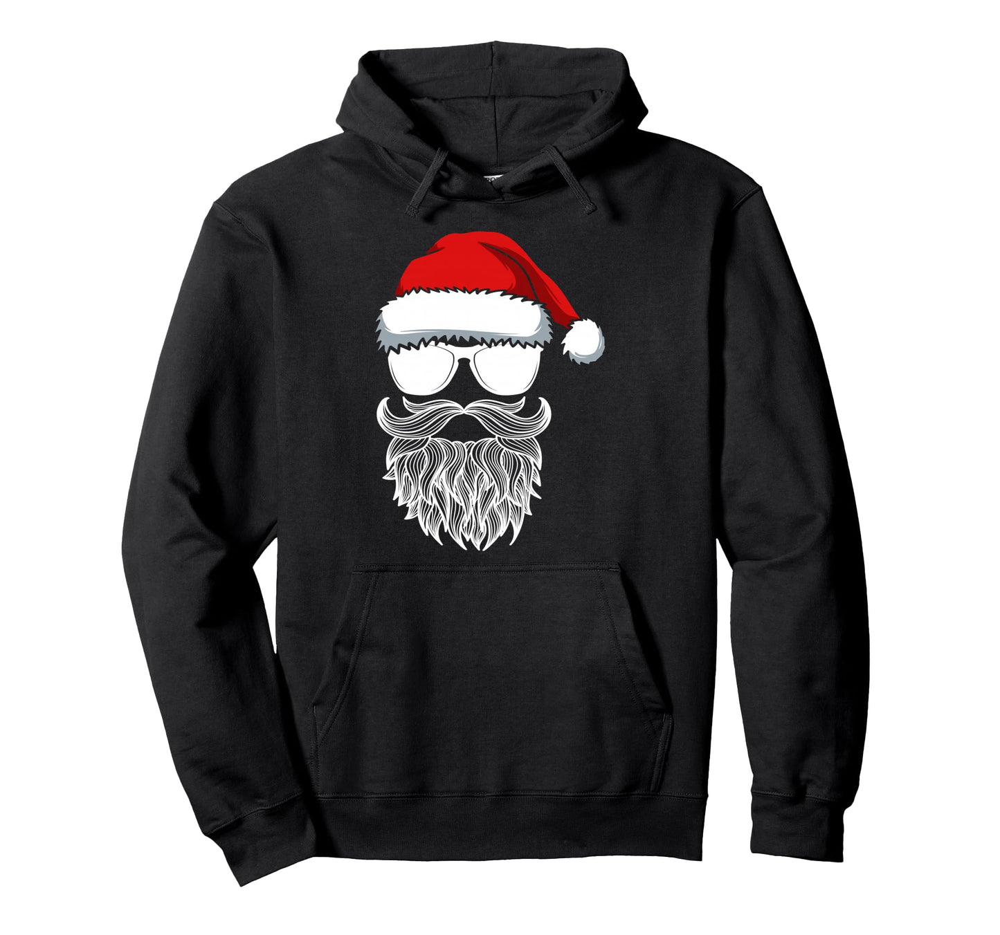 Bearded Dad Santa Claus Hat X Mas Hoodie - Custom Art Print for Adults - T-Shirt, Sweatshirt, Hoodie