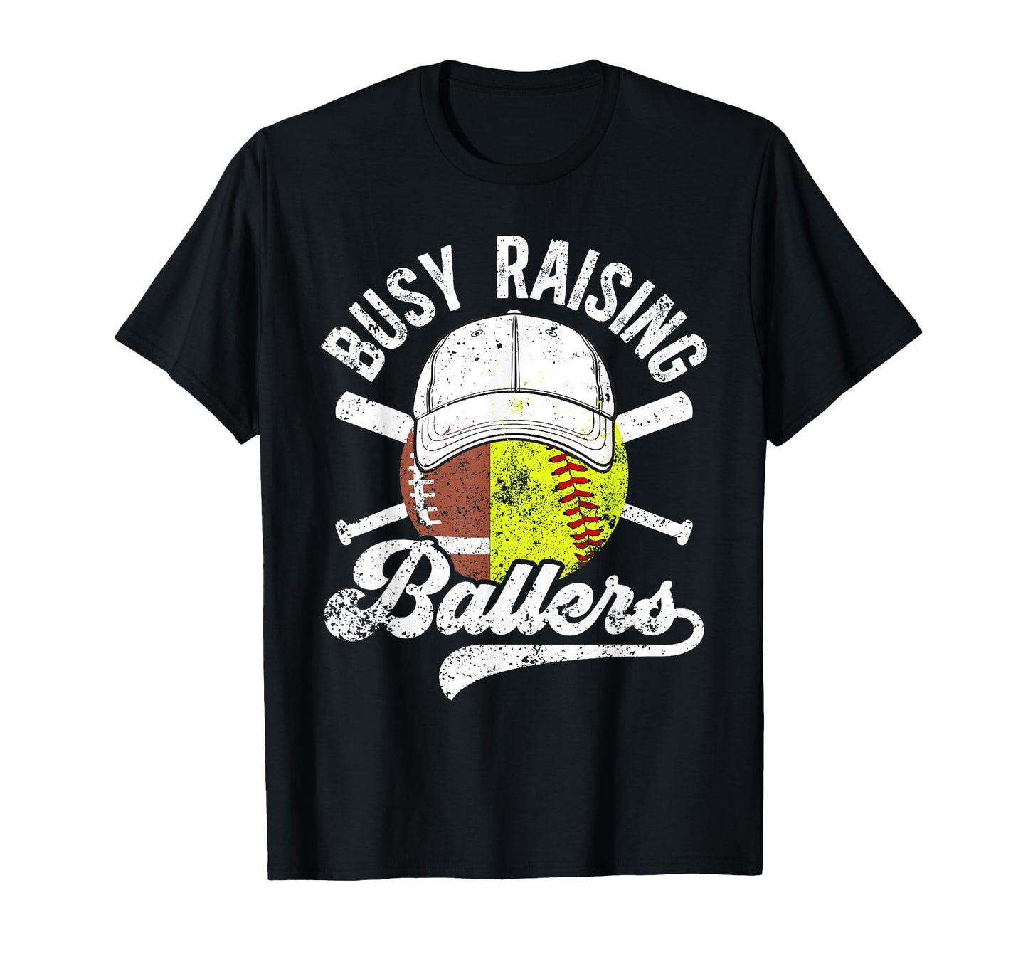 Busy Raising Ballers Football Softball T-Shirt - Trendy Graphic Men Women - T-Shirt, Sweatshirt, Hoodie