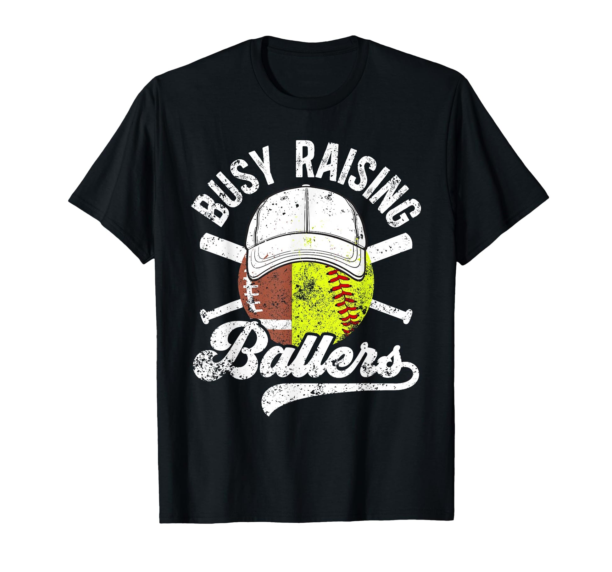 Busy Raising Ballers Football Softball T-Shirt - Trendy Graphic Men Women - T-Shirt, Sweatshirt, Hoodie