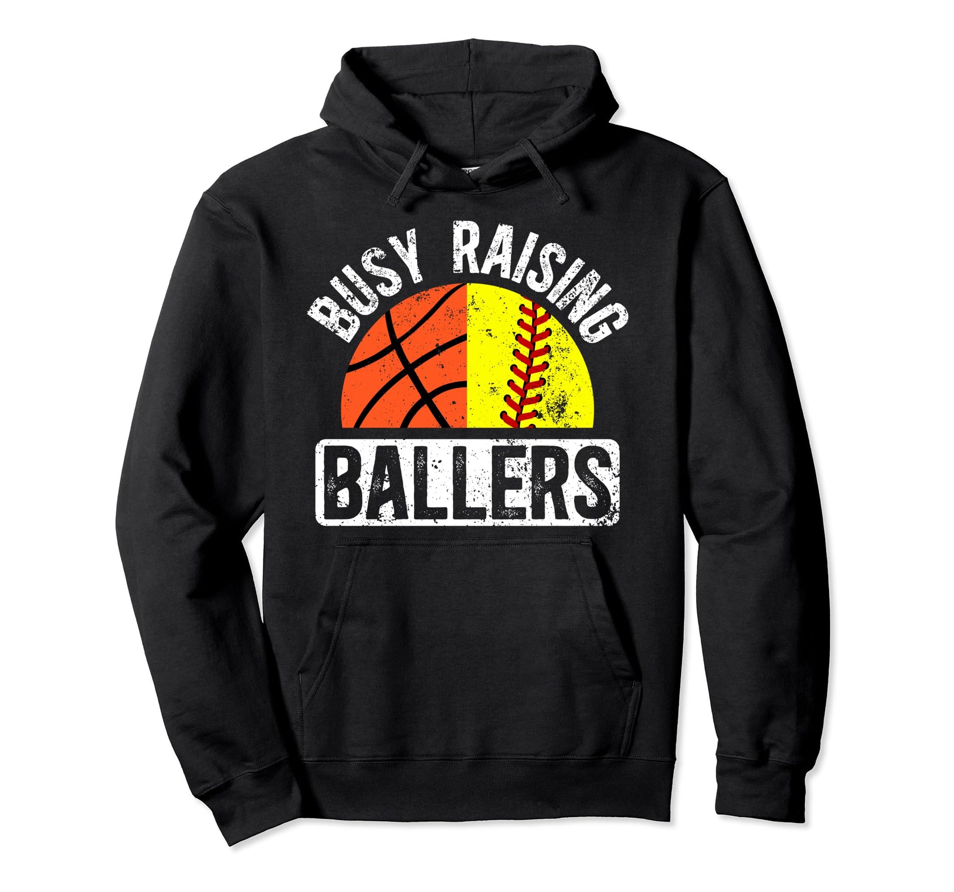 Busy Raising Ballers Basketball Softball Hoodie - Minimalist Print Unisex - T-Shirt, Sweatshirt, Hoodie