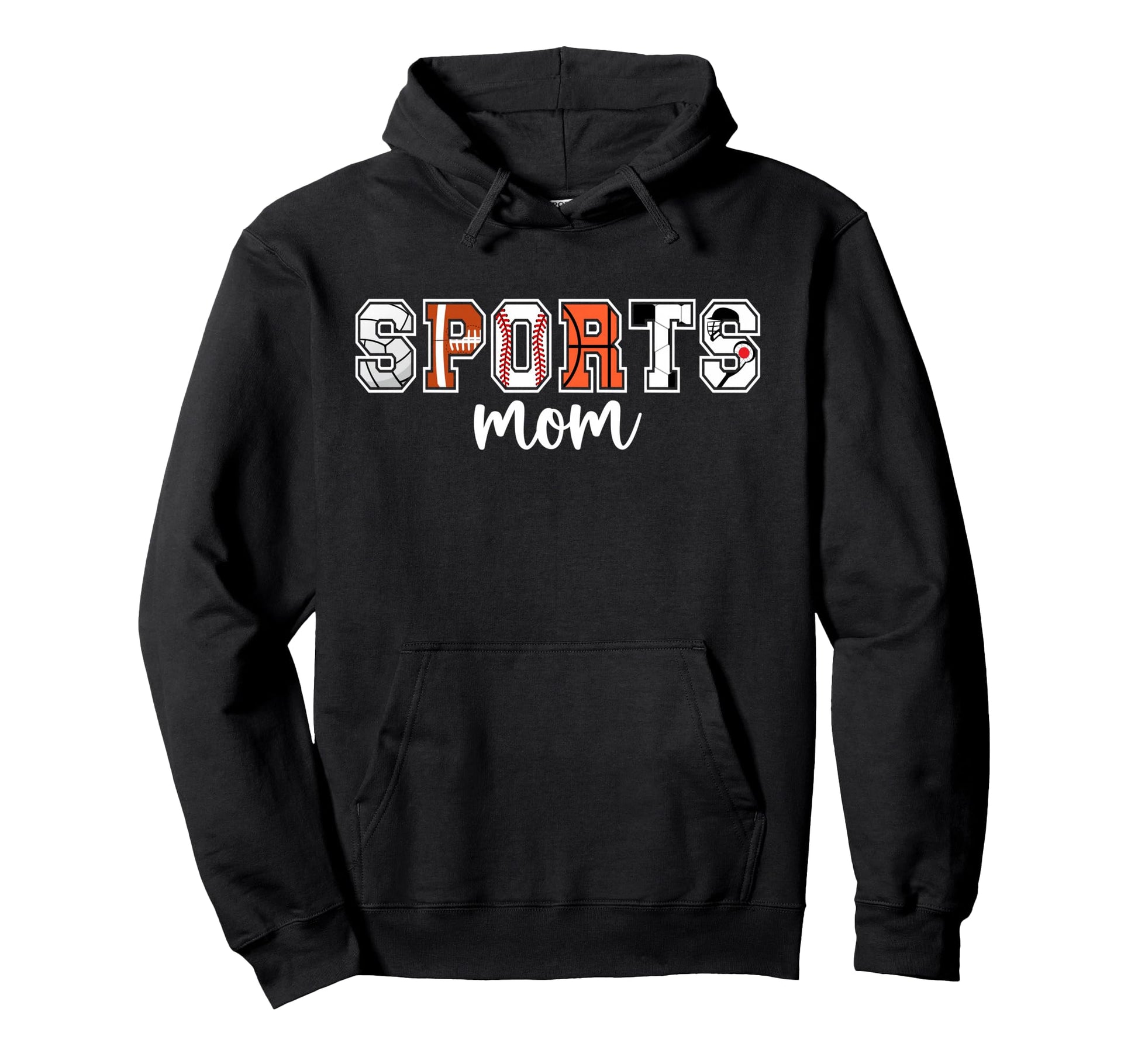 Sports Mom Mothers Day Black Sport Mom Hoodie - Novelty Apparel for Adults - T-Shirt, Sweatshirt, Hoodie