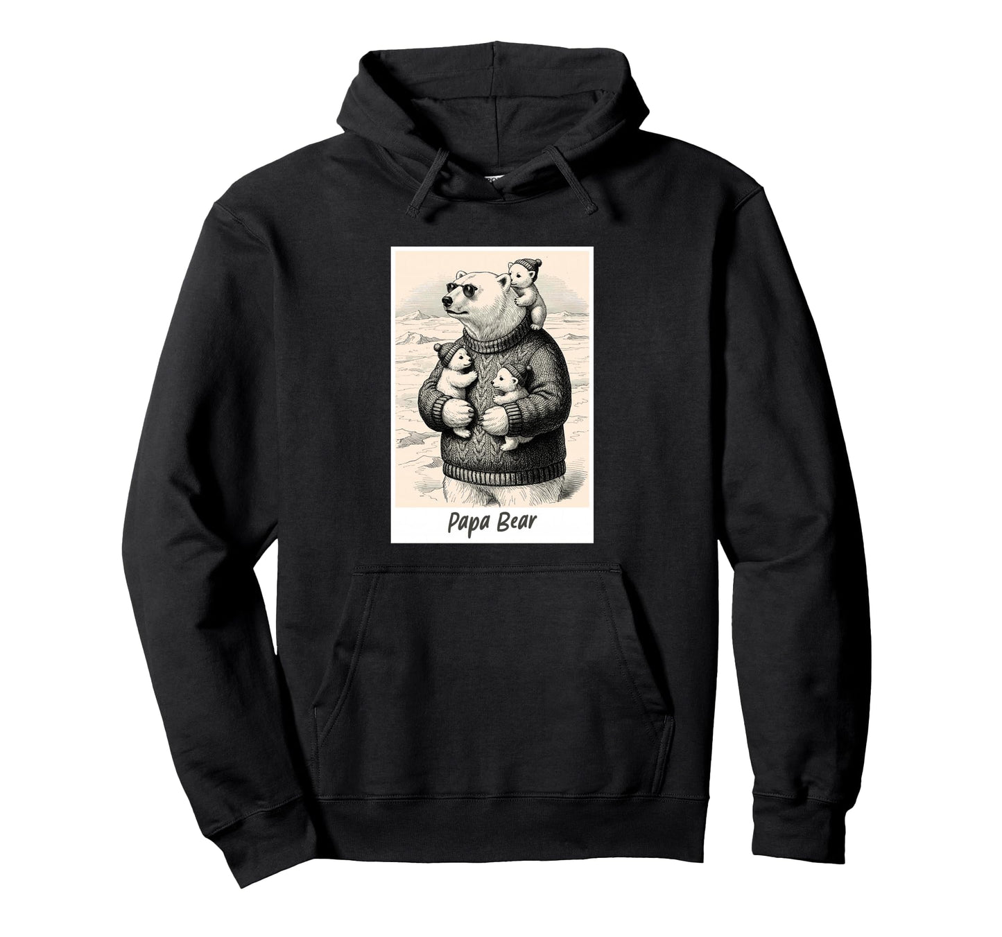 Papa Polar Bear Cubs Appreciation Hoodie - Unique Graphic Unisex - T-Shirt, Sweatshirt, Hoodie