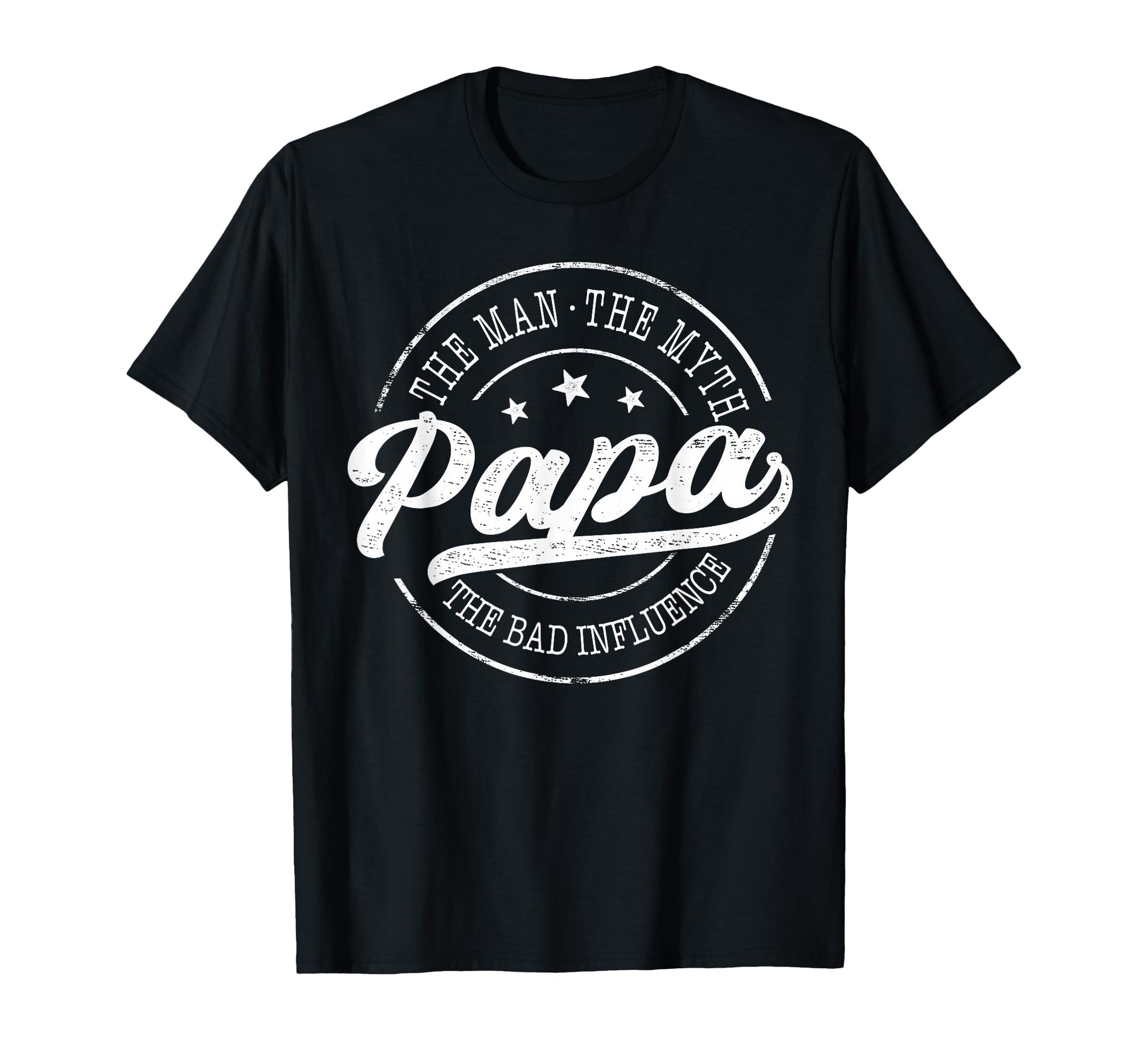 Papa Myth Bad Influence Emblem T-Shirt - Aesthetic Graphic for Adults - T-Shirt, Sweatshirt, Hoodie