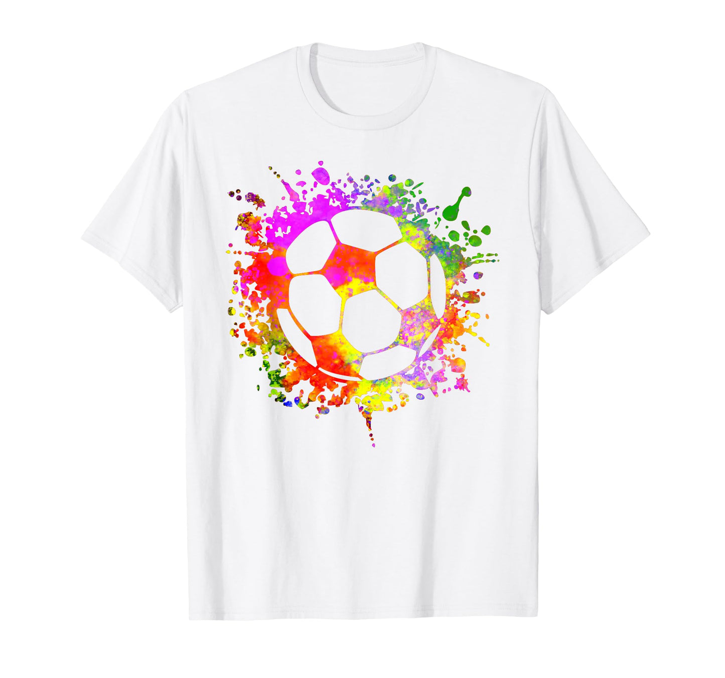Soccer Ball Watercolor Paint T-Shirt - Fun Novelty Design Men Women - T-Shirt, Sweatshirt, Hoodie