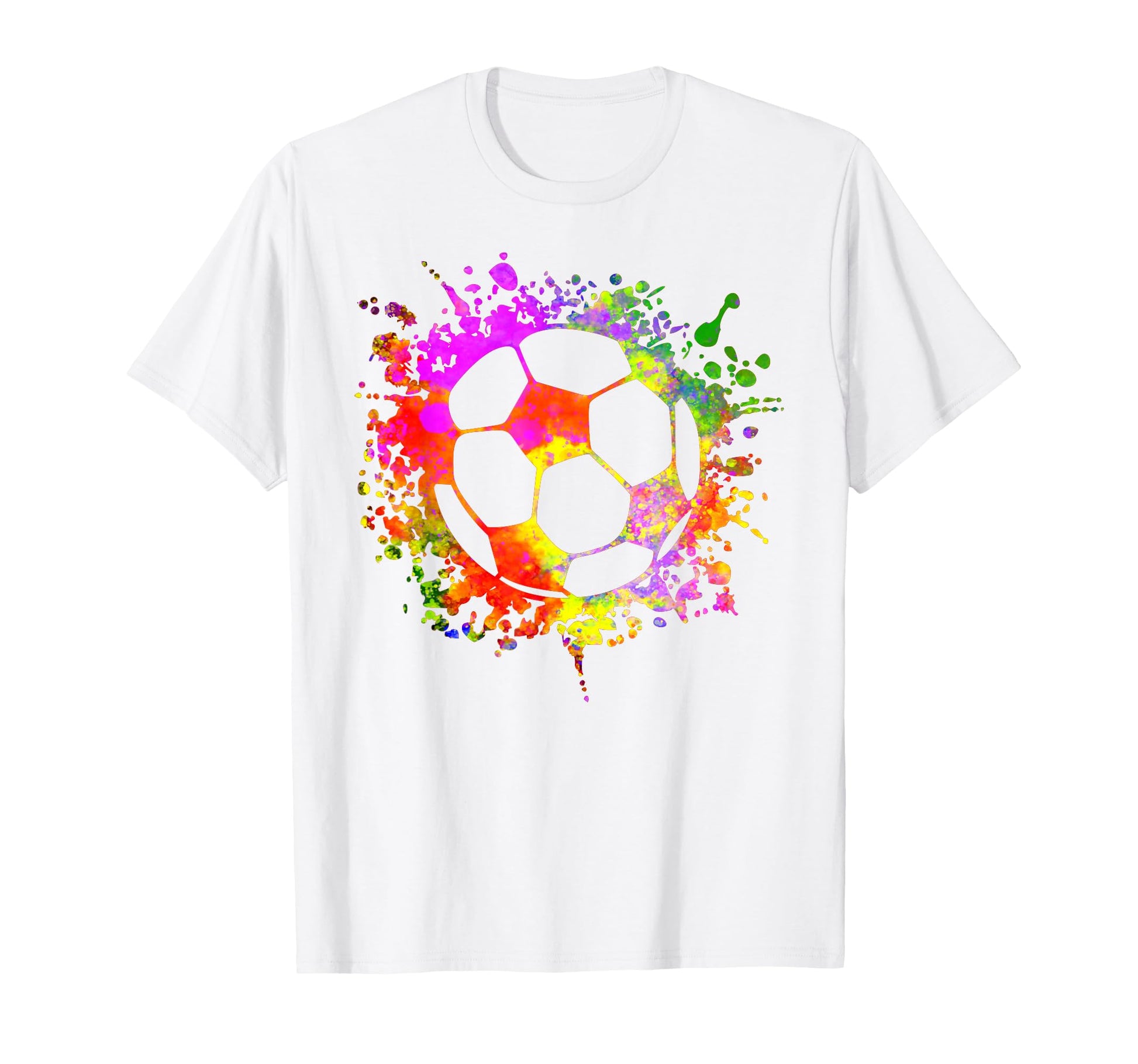 Soccer Ball Watercolor Paint T-Shirt - Fun Novelty Design Men Women - T-Shirt, Sweatshirt, Hoodie