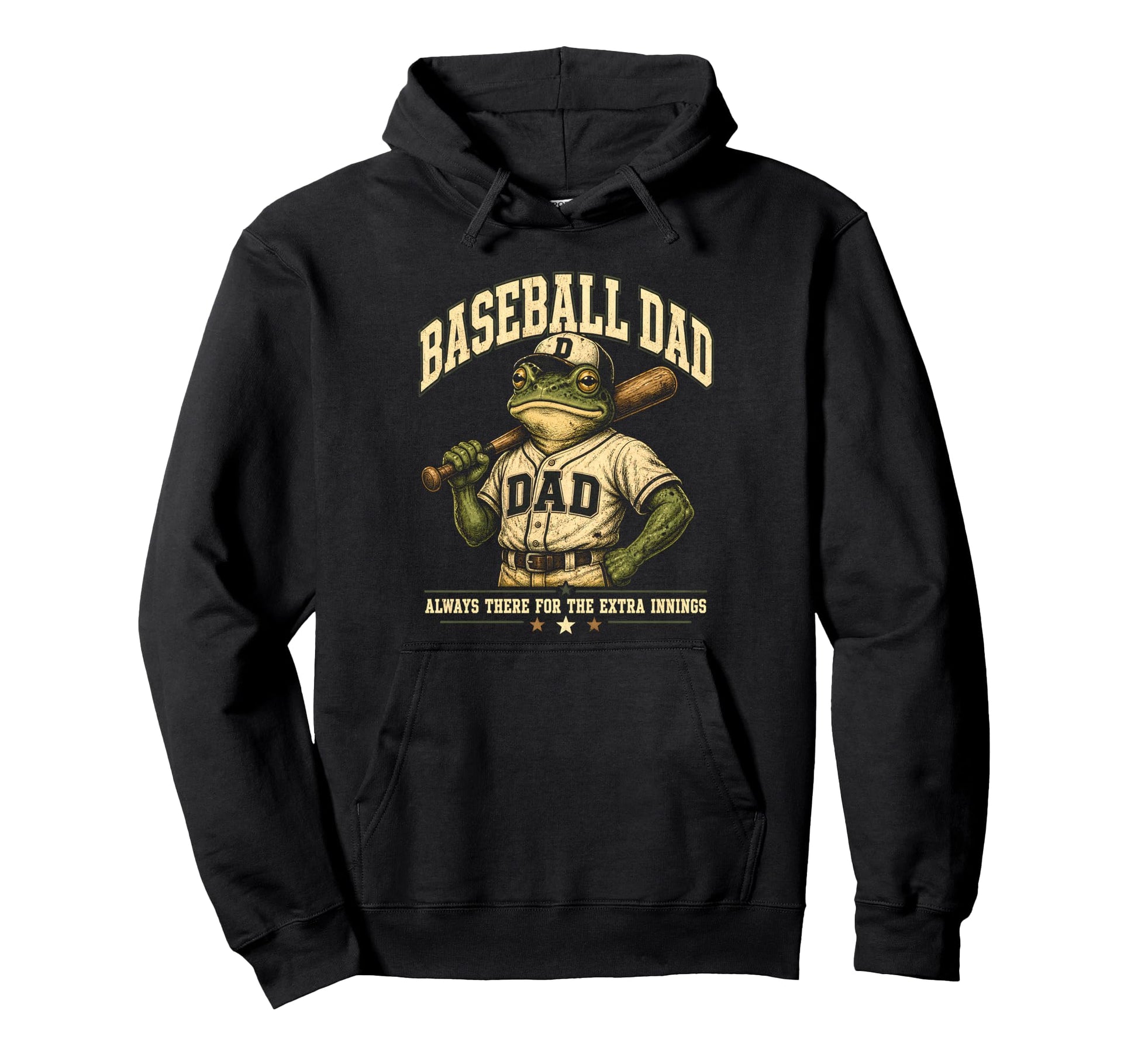 Funny Baseball Dad Frog Extra Innings Father Hoodie - Graphic Print Unisex - T-Shirt, Sweatshirt, Hoodie
