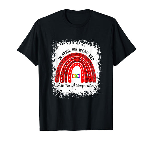 April Wear Red Instead Autism T-Shirt - Novelty Apparel for Adults - T-Shirt, Sweatshirt, Hoodie