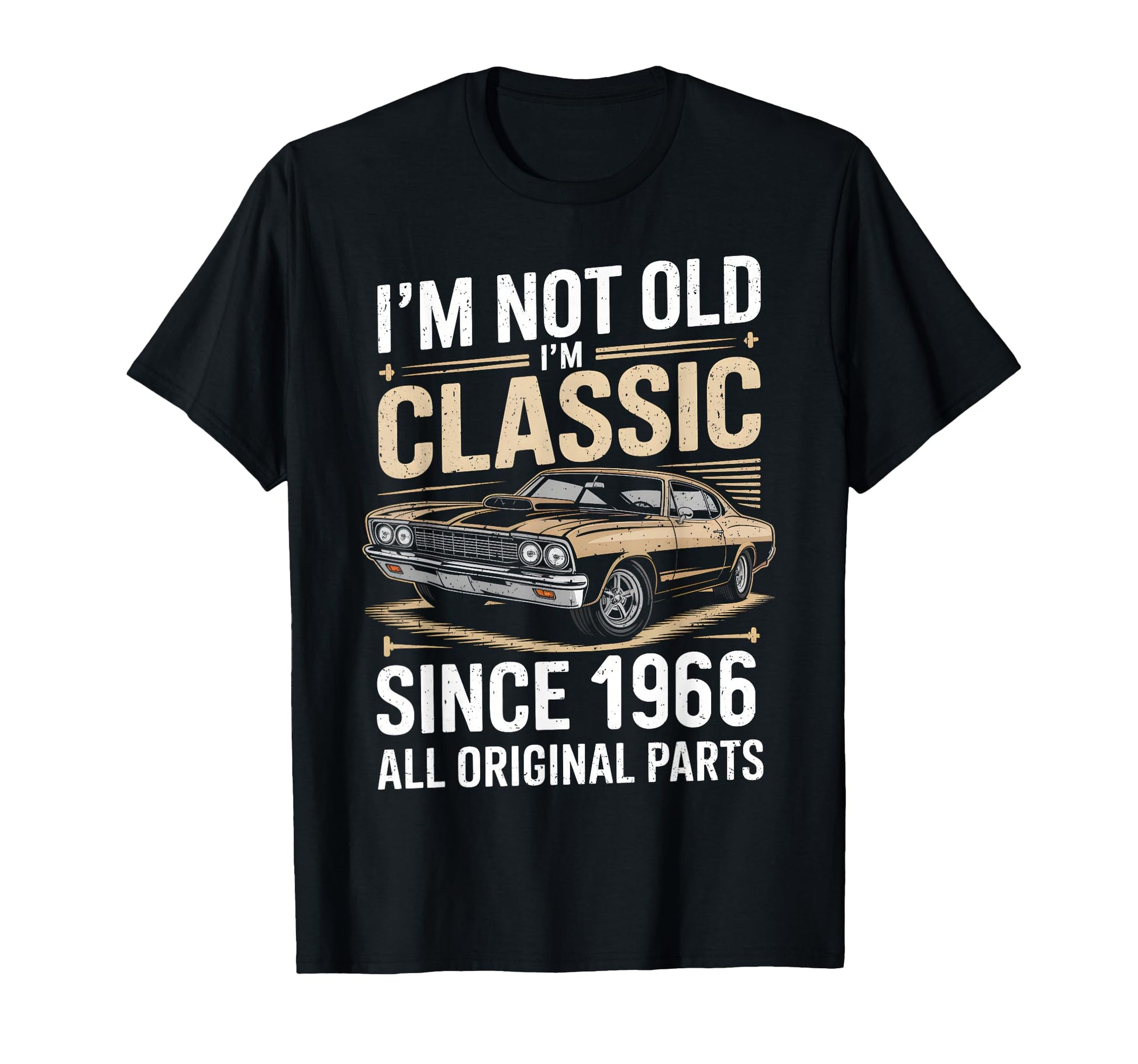 Funny 60Th Birthday Car 1966 T-Shirt - Aesthetic Graphic for Adults - T-Shirt, Sweatshirt, Hoodie