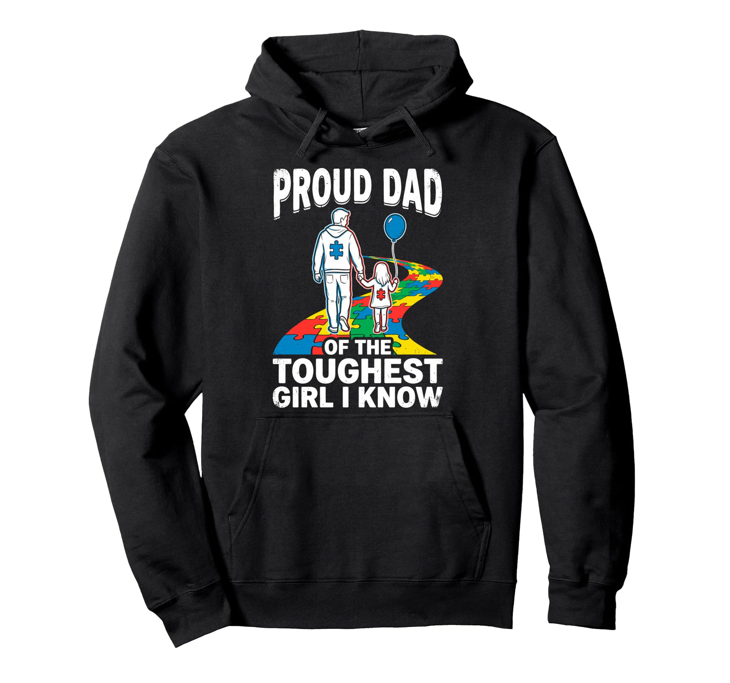 Support Autism Awareness Proud Dad Hoodie - Minimalist Print for Adults - T-Shirt, Sweatshirt, Hoodie
