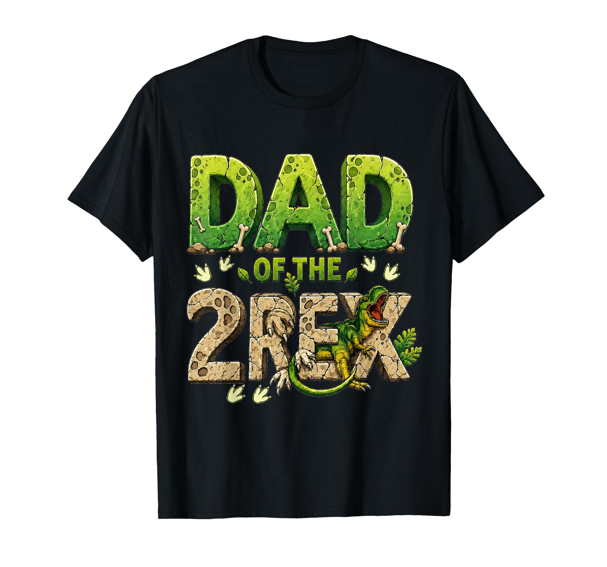 Dad Two Rex Birthday Dinosaur Family T-Shirt - Trendy Graphic Men Women - T-Shirt, Sweatshirt, Hoodie