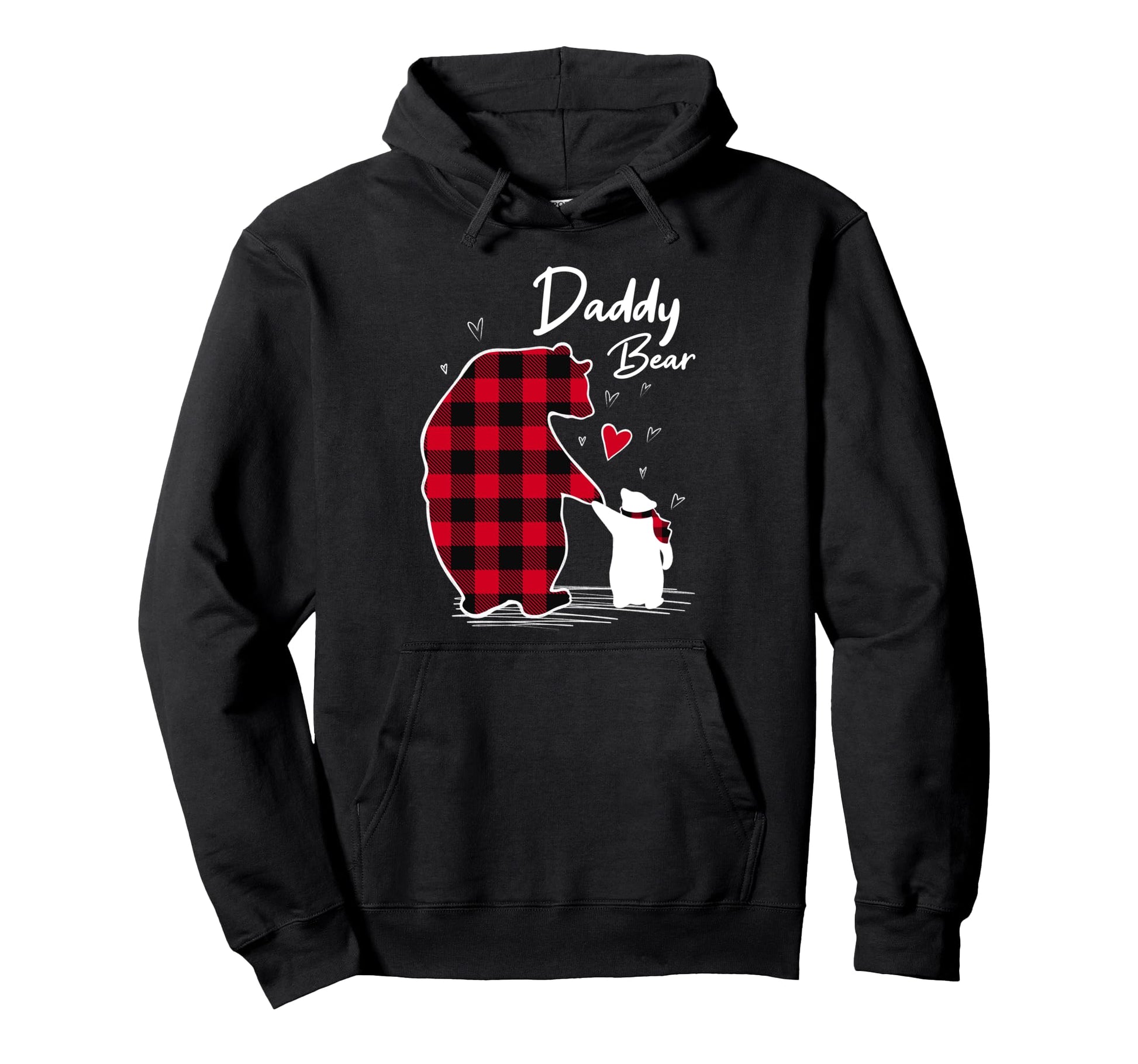 Daddy Bear Family Pajama Red Buffalo Plaid Hoodie - Graphic Print Unisex - T-Shirt, Sweatshirt, Hoodie
