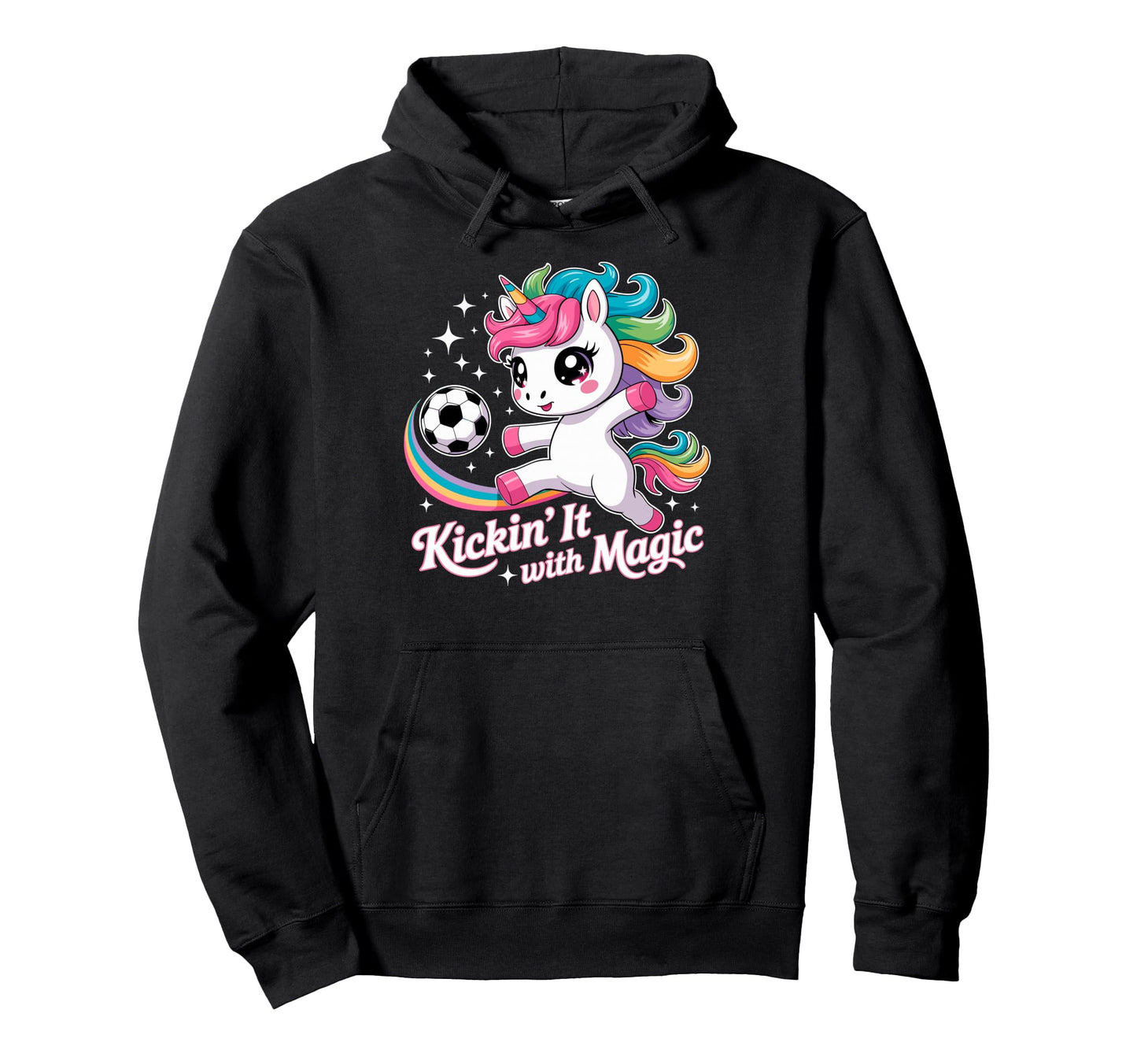 Unicorn Soccer Goalie Player Kickin Hoodie - Fun Novelty Design Men Women - T-Shirt, Sweatshirt, Hoodie