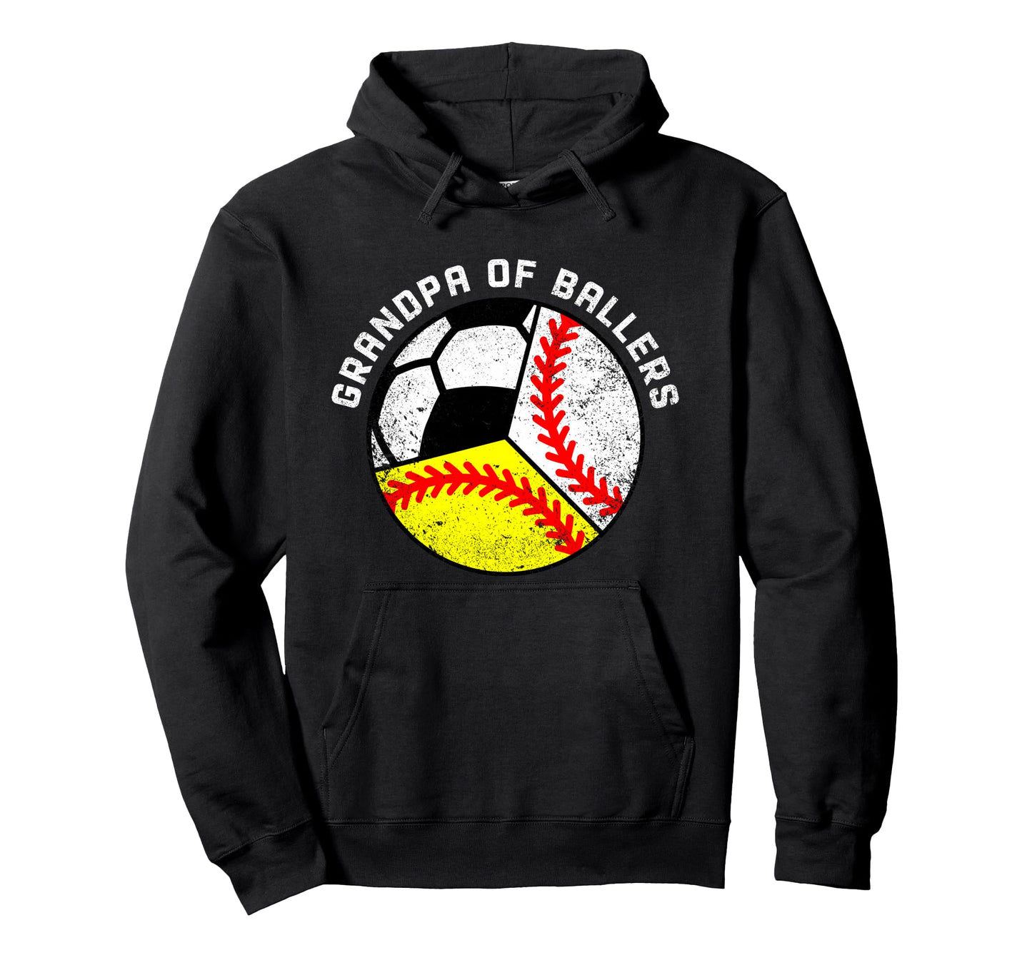 Grandpa Ballers Funny Baseball Softball Hoodie - Trendy Graphic Men Women - T-Shirt, Sweatshirt, Hoodie