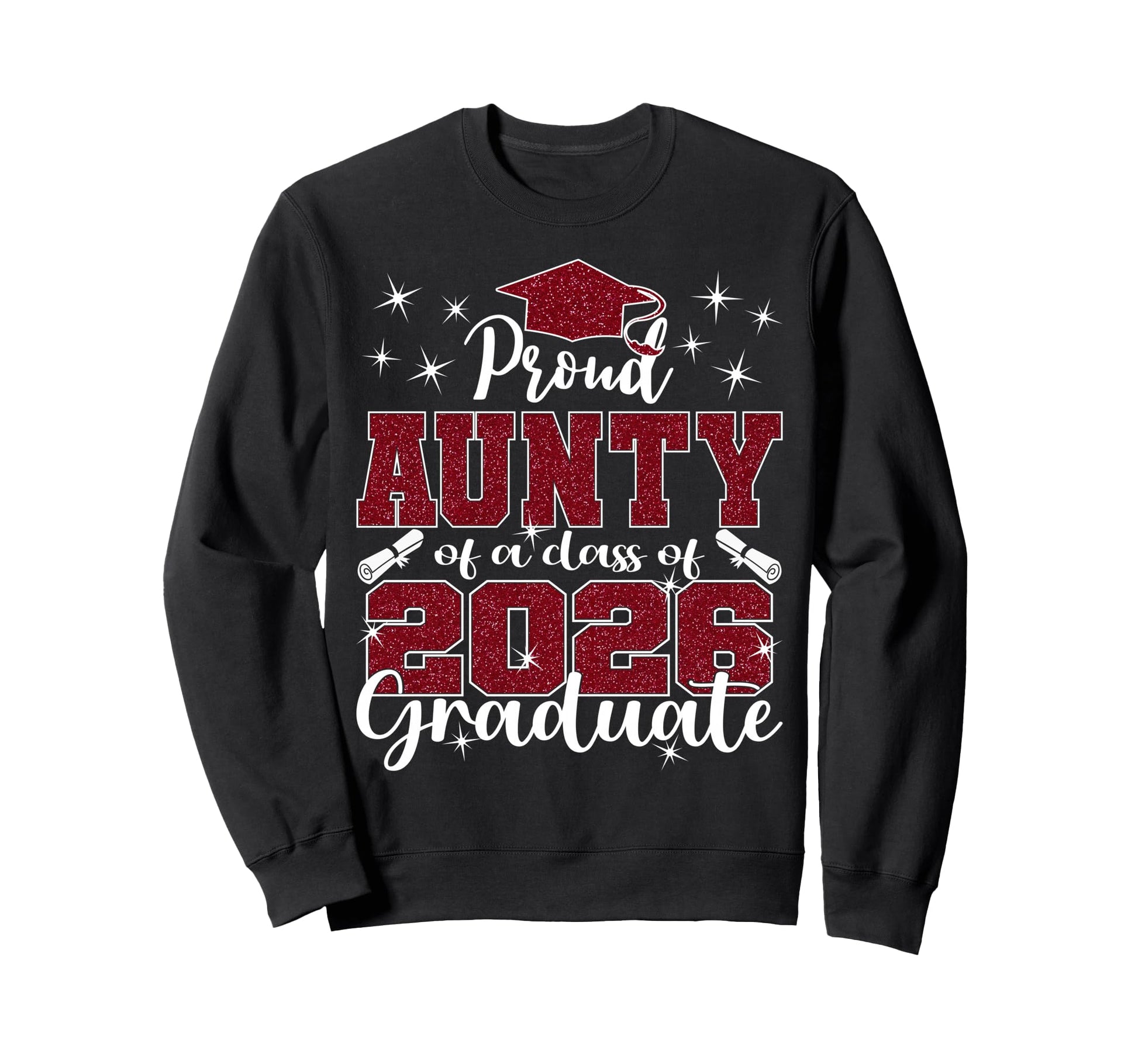 Super Proud Aunty 2026 Graduate Sweatshirt - Minimalist Print for Adults - T-Shirt, Sweatshirt, Hoodie