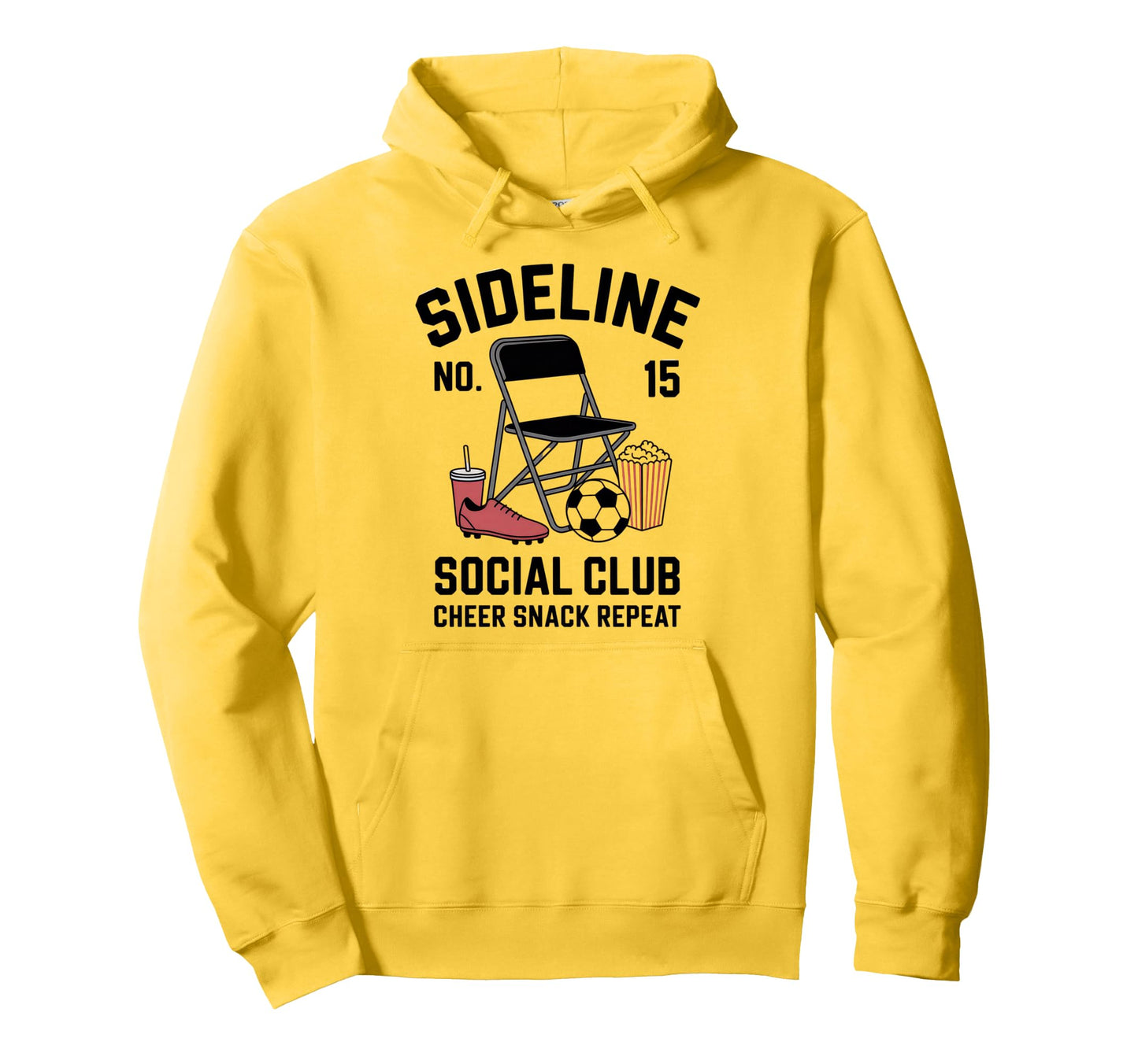 Sideline Social Club Soccer Mom Game Day Hoodie - Unique Graphic for Adults - T-Shirt, Sweatshirt, Hoodie