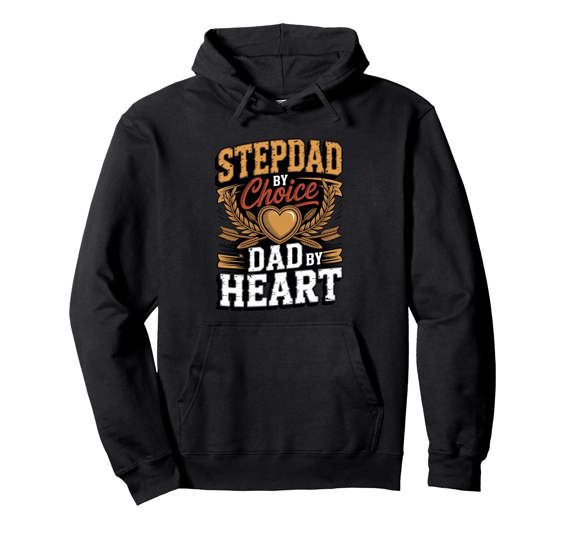 Stepdad Choice Dad Heart Bonus Father Hoodie - Minimalist Print Men Women - T-Shirt, Sweatshirt, Hoodie