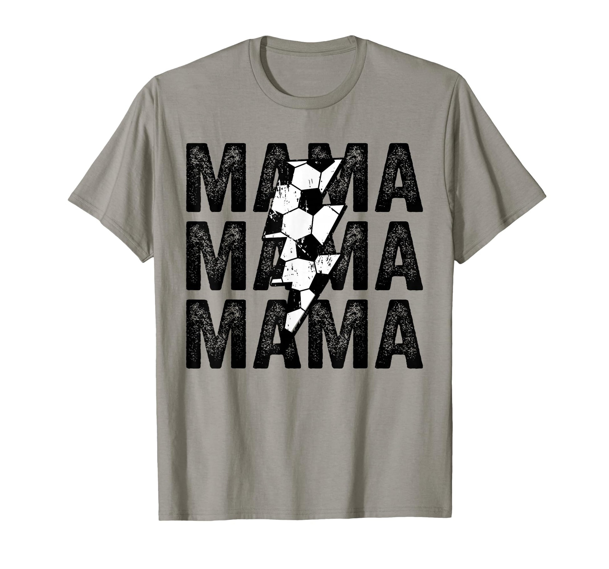 Soccer Mama Distressed Lightning Bolt Mom T-Shirt - Novelty Apparel Unisex - T-Shirt, Sweatshirt, Hoodie