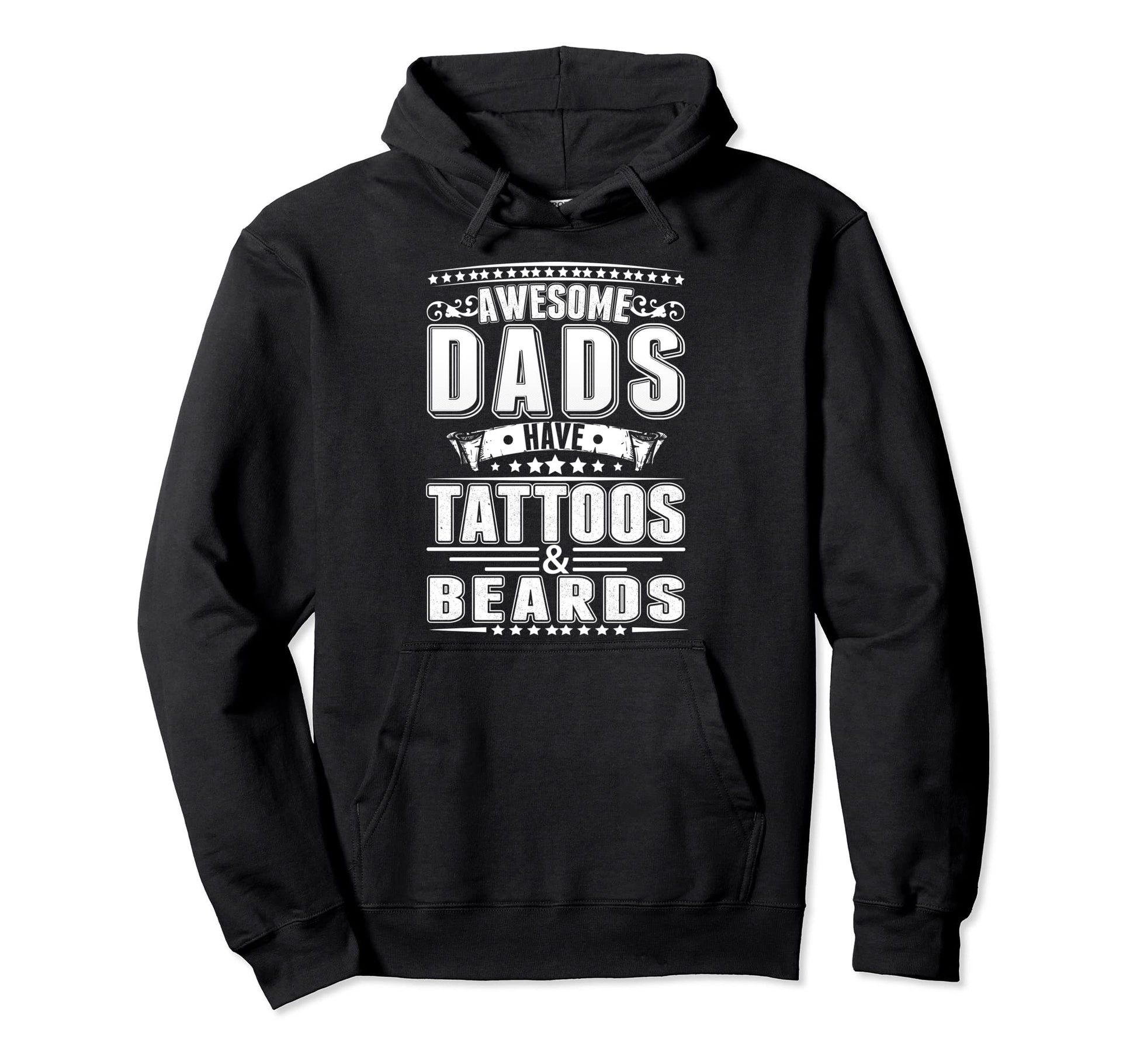 Dads Tattoo Beard Mustache Inked Hoodie - Streetwear Style for Adults - T-Shirt, Sweatshirt, Hoodie