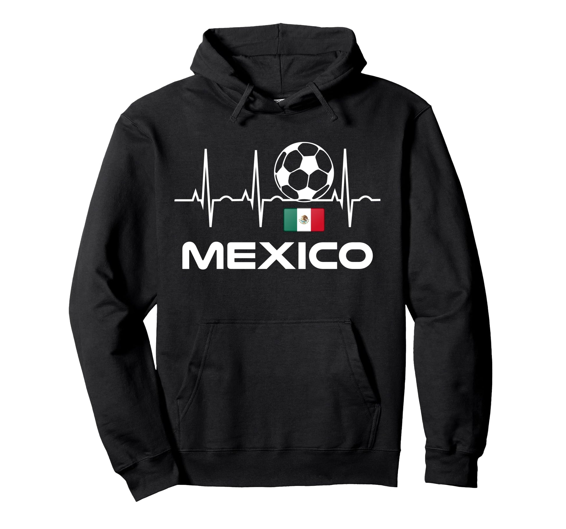 Mexico Soccer Mexico Futbol Heartbeat Hoodie - Custom Art Print for Adults - T-Shirt, Sweatshirt, Hoodie