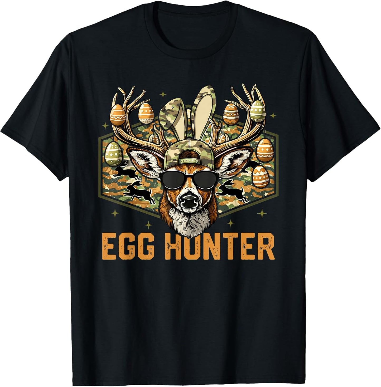 Egg Hunter Camo Deer Buck Easter Day Kat Unisex T-shirt, Sweatshirt, Hoodie, Long Sleeve Tee - T-Shirt, Sweatshirt, Hoodie