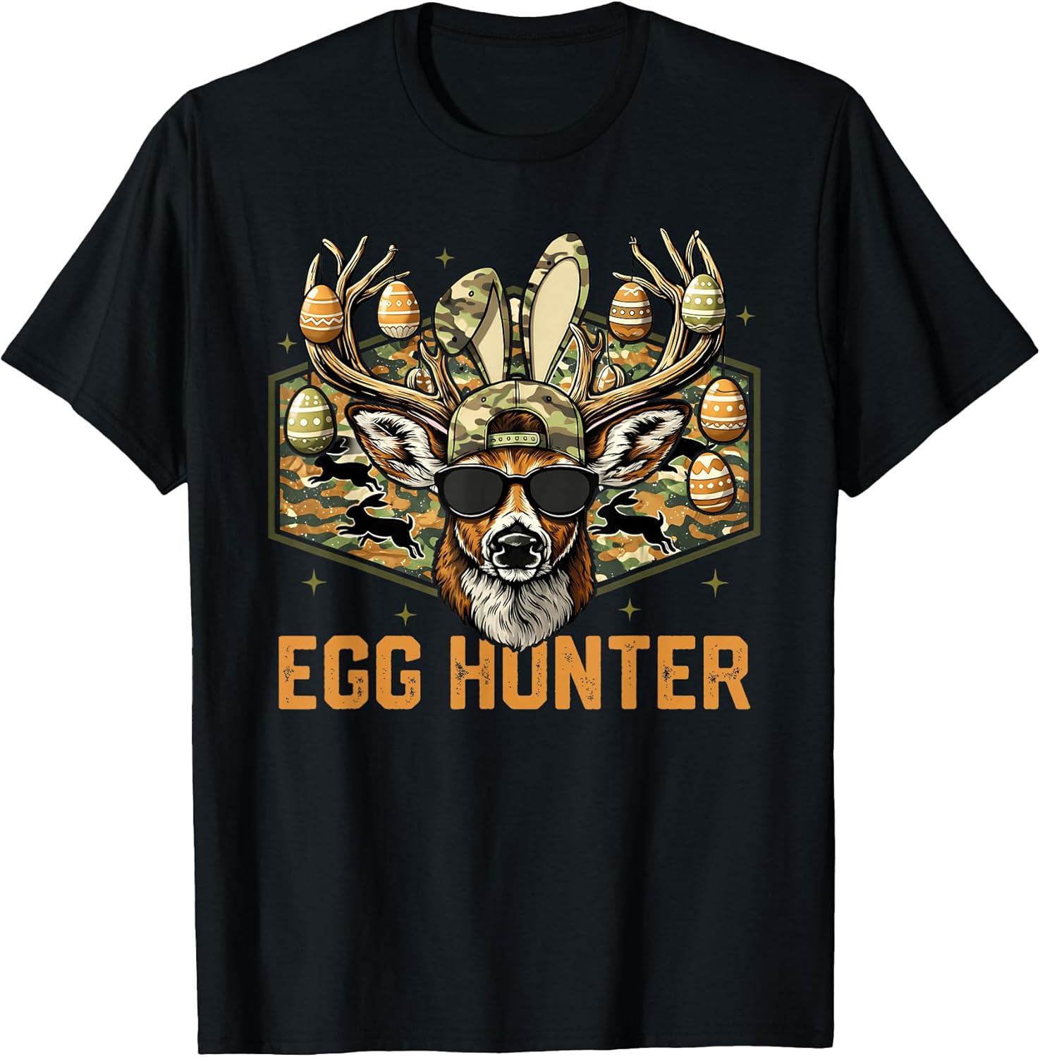Egg Hunter Camo Deer Buck Easter Day Kat Unisex T-shirt, Sweatshirt, Hoodie, Long Sleeve Tee - T-Shirt, Sweatshirt, Hoodie