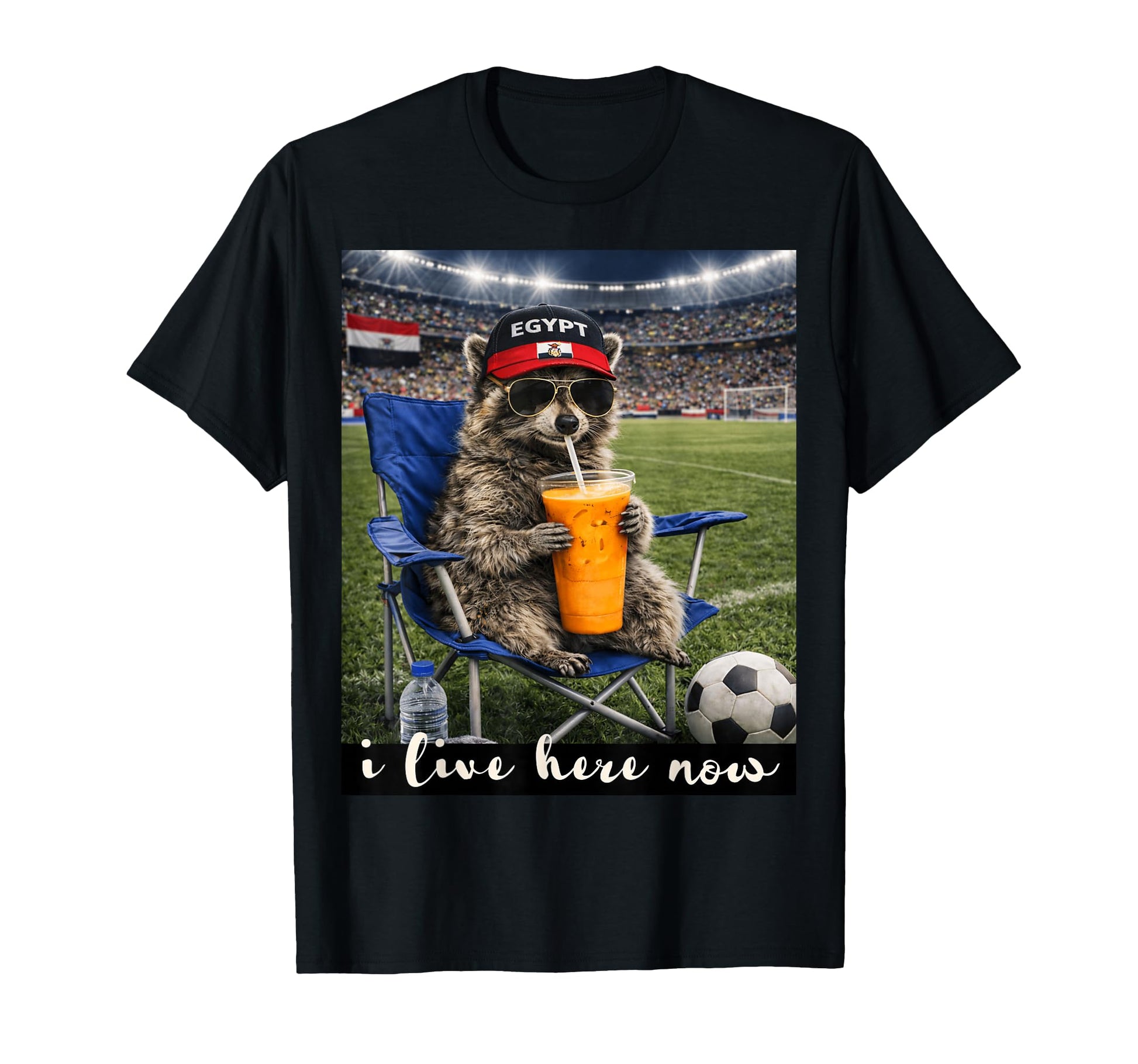Funny Raccoon Egypt Soccer Fan Futbol T-Shirt - Unique Graphic Unisex - T-Shirt, Sweatshirt, Hoodie