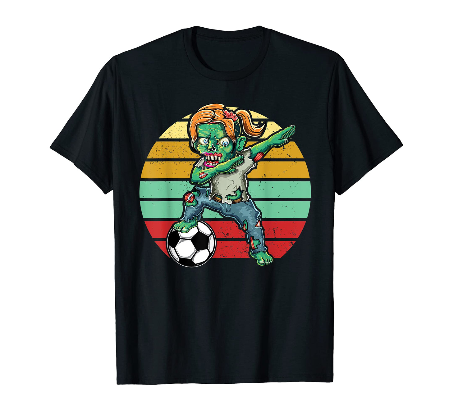 Female Zombie Halloween Soccer Lover T-Shirt - Custom Art Print for Adults - T-Shirt, Sweatshirt, Hoodie