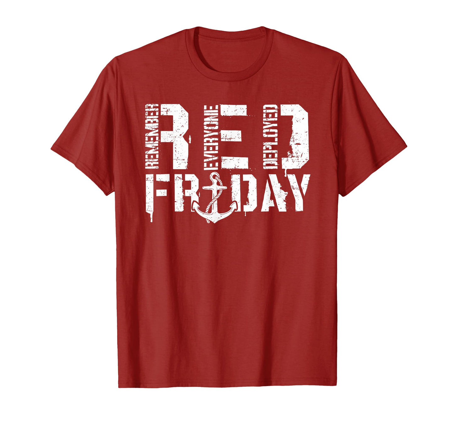 Red Friday Anchor Military Supportive T-Shirt - Novelty Apparel for Adults - T-Shirt, Sweatshirt, Hoodie