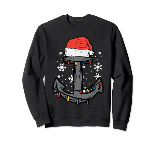 Anchor Santa Boat Sailing Captain Sweatshirt - Fun Novelty Design Unisex - T-Shirt, Sweatshirt, Hoodie