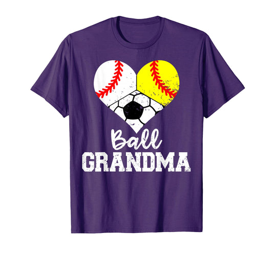 Ball Grandma Funny Baseball Softball T-Shirt - Graphic Print Men Women - T-Shirt, Sweatshirt, Hoodie