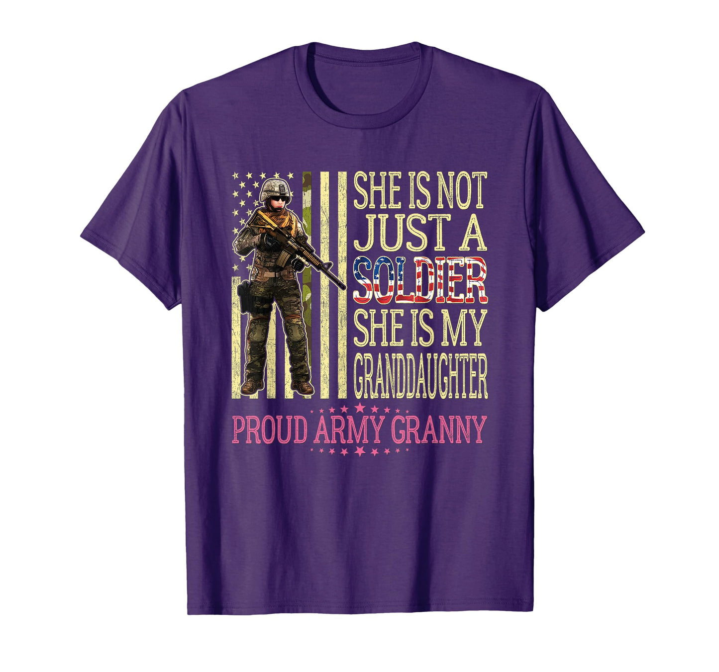 My Granddaughter Is Soldier Proud T-Shirt - Casual Everyday Wear Men Women - T-Shirt, Sweatshirt, Hoodie