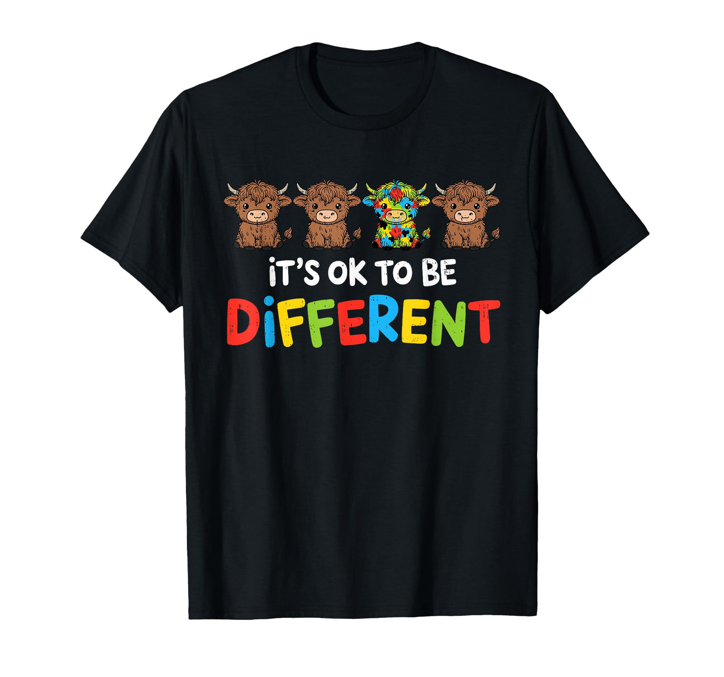 Different Autism Awareness Cow T-Shirt - Aesthetic Graphic for Adults - T-Shirt, Sweatshirt, Hoodie