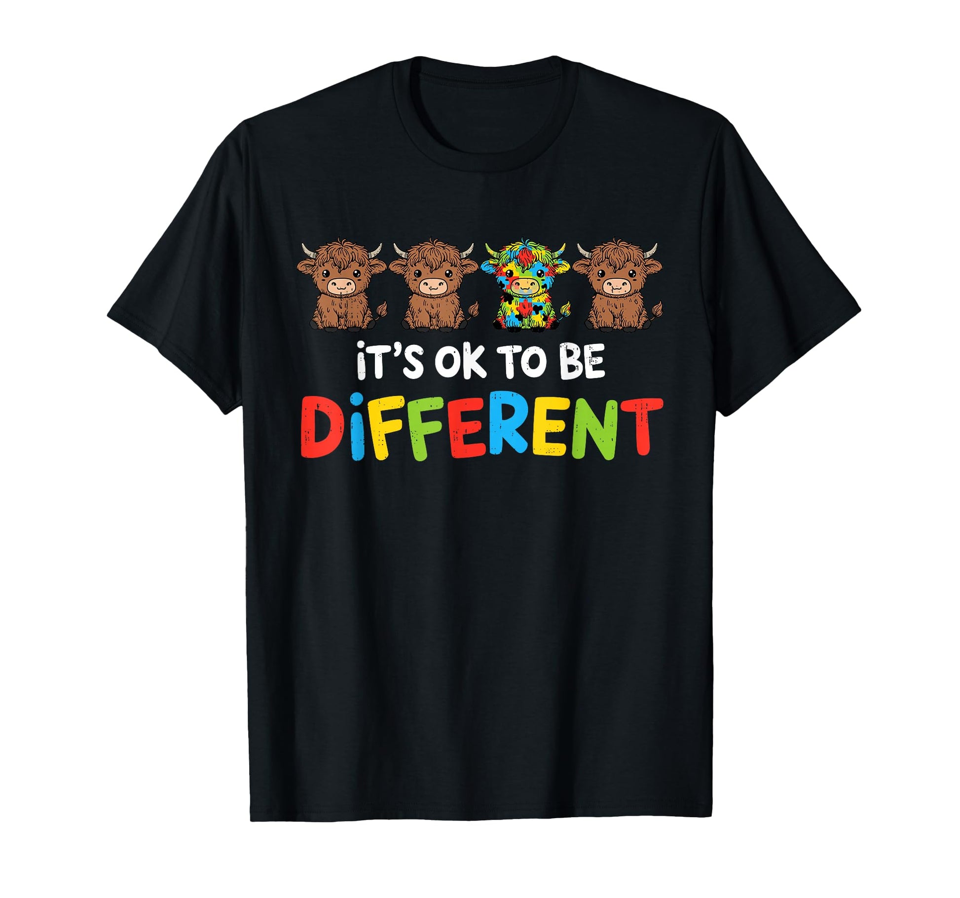 Different Autism Awareness Cow T-Shirt - Aesthetic Graphic for Adults - T-Shirt, Sweatshirt, Hoodie