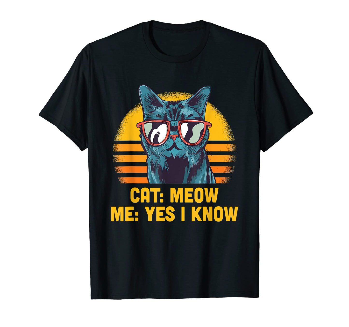 Cat Meow I Know Cat Mom Funny Cat T-Shirt - Aesthetic Graphic for Adults - T-Shirt, Sweatshirt, Hoodie