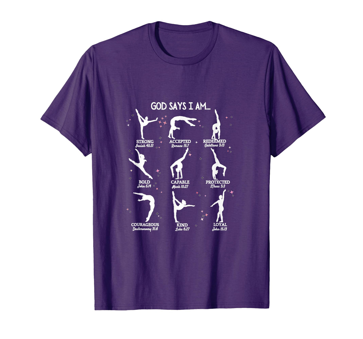 Gymnastics God Says I Am Bible T-Shirt - Casual Everyday Wear for Adults - T-Shirt, Sweatshirt, Hoodie