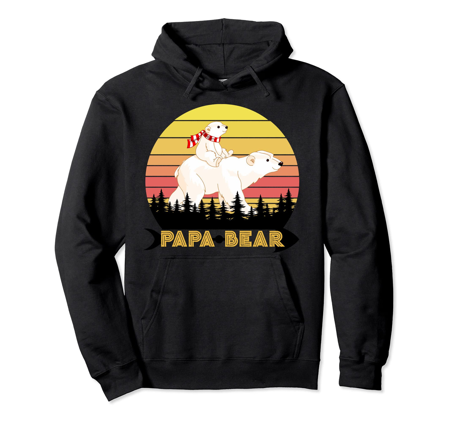 Papa Bear Family Matching Dad Son Hoodie - Minimalist Print Men Women - T-Shirt, Sweatshirt, Hoodie