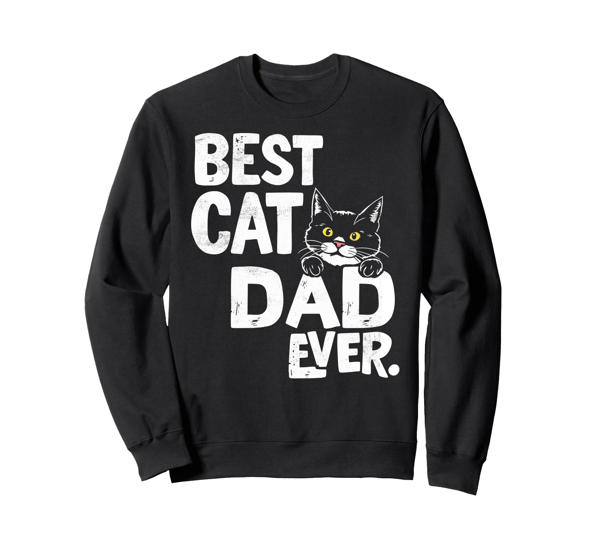 Best Cat Dad Ever Funny Cat Lover Sweatshirt - Graphic Print Men Women - T-Shirt, Sweatshirt, Hoodie
