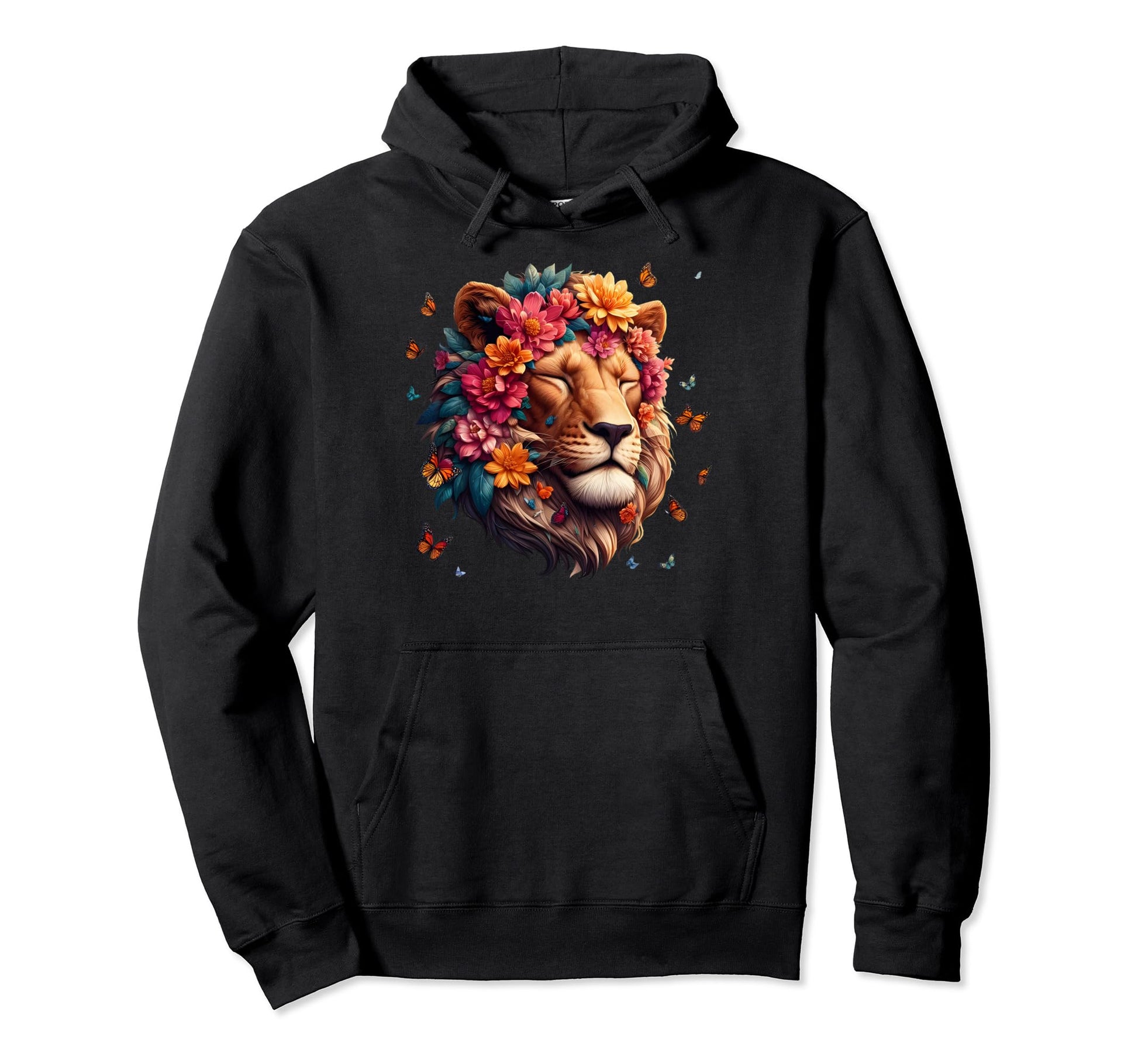 Floral Lion Lion Moms Dads Hoodie - Casual Everyday Wear Unisex - T-Shirt, Sweatshirt, Hoodie