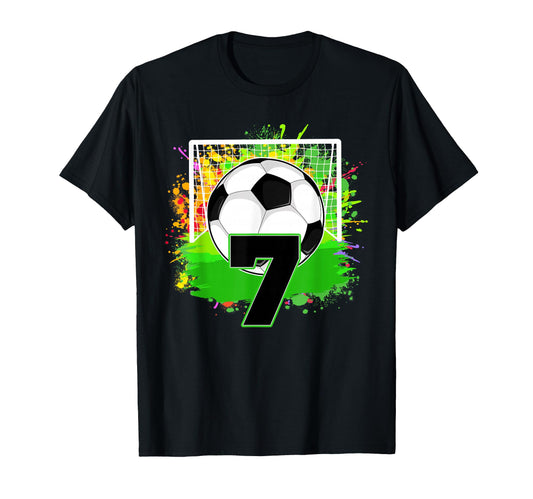 7Th Birthday Soccer 7 Year Old Soccer T-Shirt - Custom Art Print Men Women - T-Shirt, Sweatshirt, Hoodie