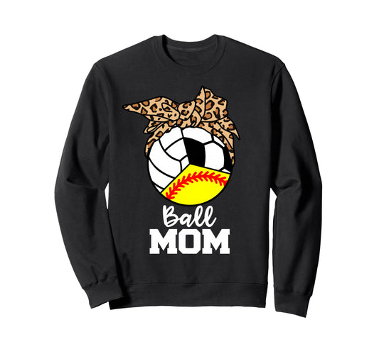 Ball Mom Funny Softball Sweatshirt - Casual Everyday Wear for Adults - T-Shirt, Sweatshirt, Hoodie