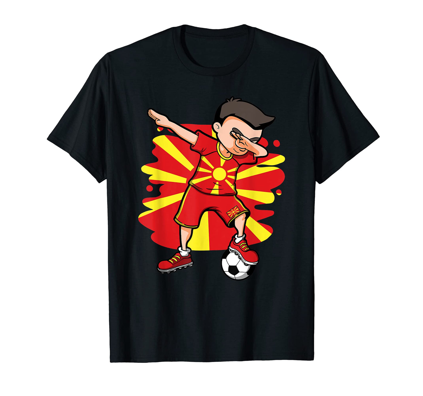 Dabbing Soccer Macedonia Jersey Macedonian T-Shirt - Trendy Graphic Unisex - T-Shirt, Sweatshirt, Hoodie