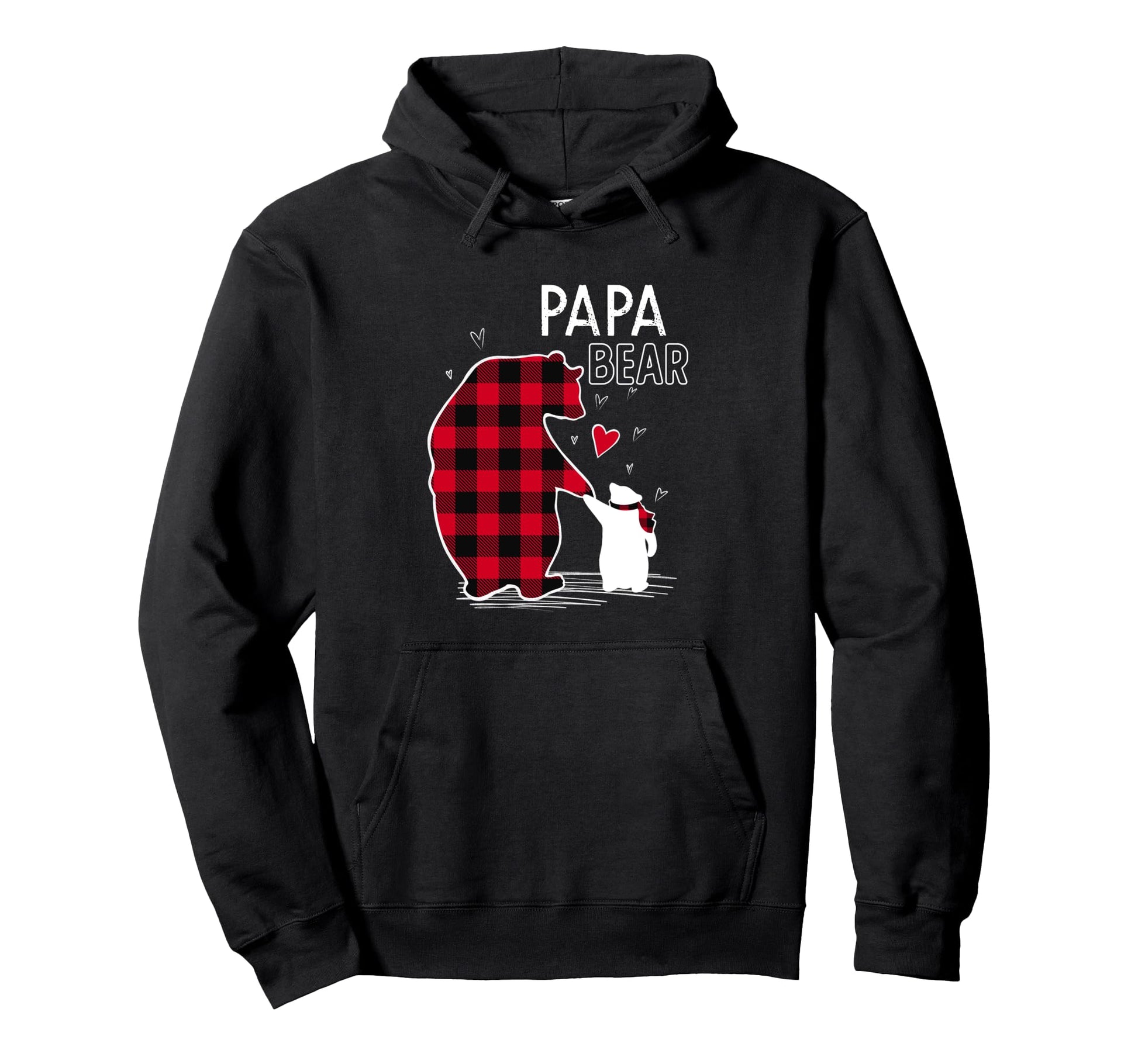 Papa Bear Pajama Red Plaid Family Hoodie - Fun Novelty Design Unisex - T-Shirt, Sweatshirt, Hoodie