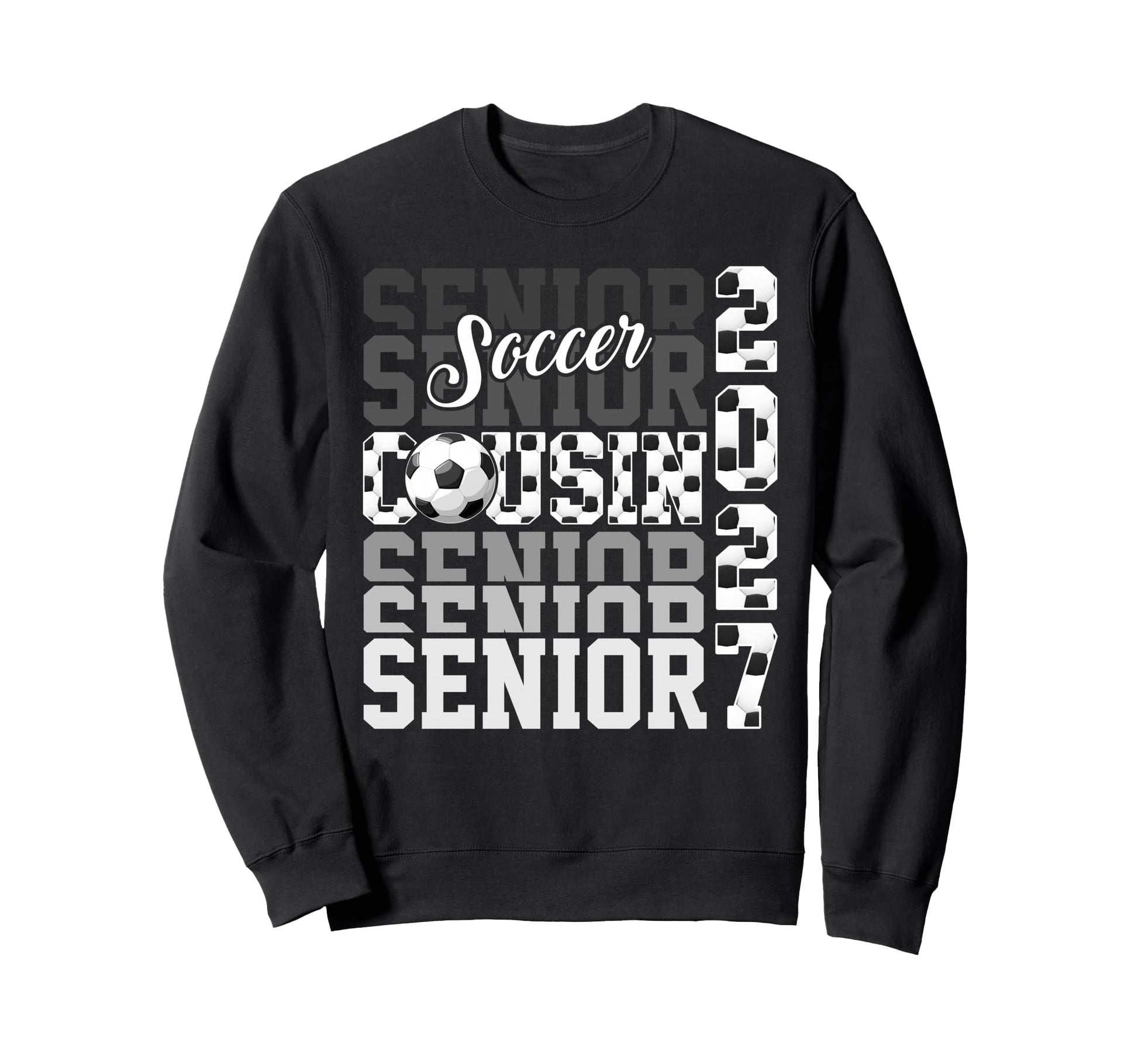 Senior 2027 Soccer Cousin Proud Family Sweatshirt - Graphic Print Unisex - T-Shirt, Sweatshirt, Hoodie
