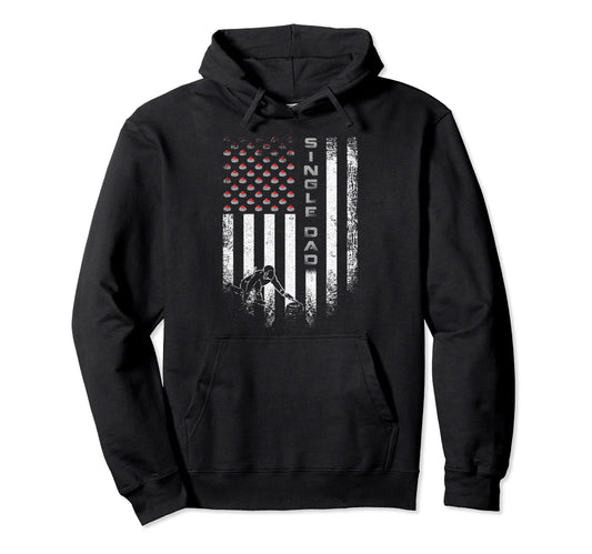 American Flag Curling Single Dad Hoodie - Casual Everyday Wear Unisex - T-Shirt, Sweatshirt, Hoodie